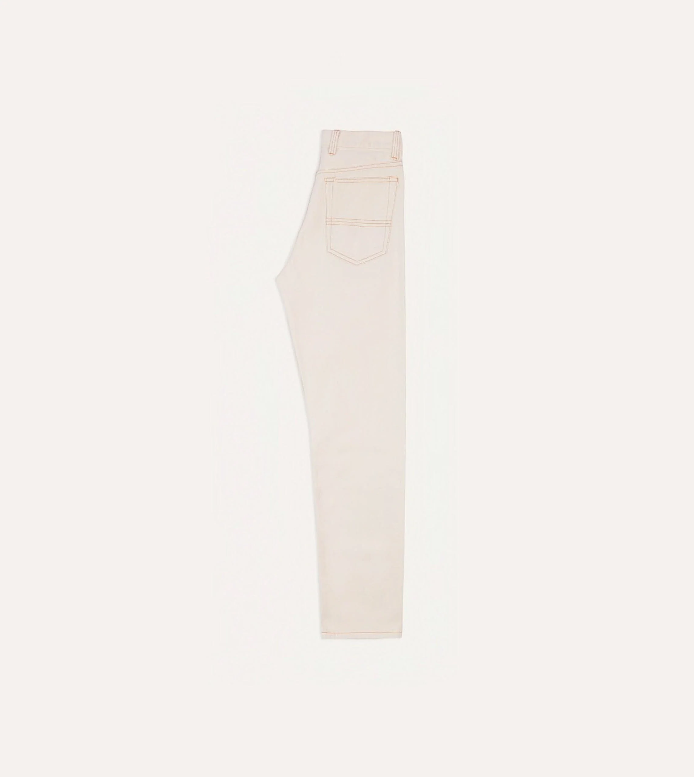 Ecru 12.7oz Selvedge Denim Contrast Stitch Five-Pocket Jeans - Image 7