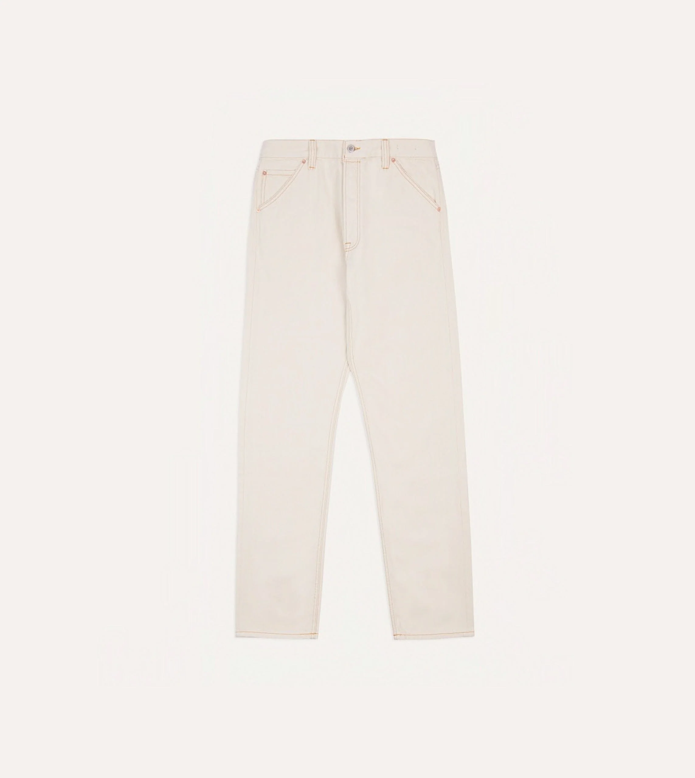 Ecru 13.2oz Denim Five-Pocket Jeans - Image 3