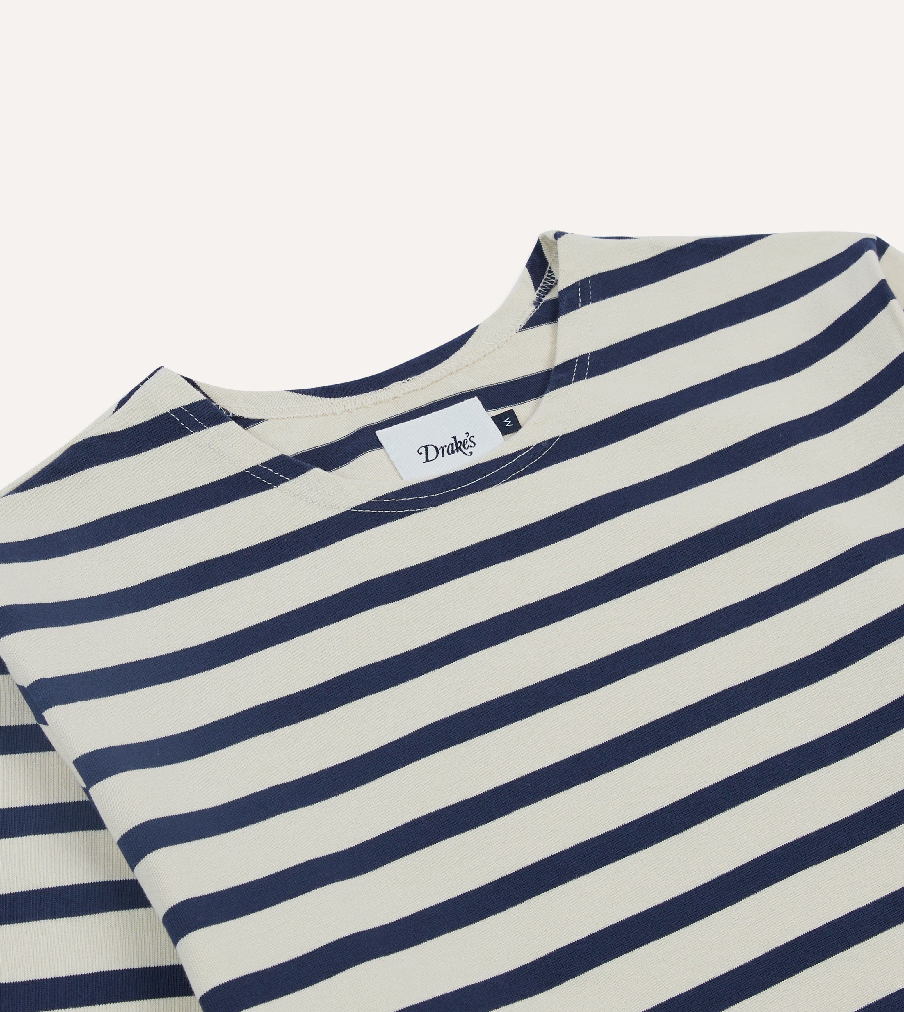 Ecru and Navy Breton Long Sleeve T-Shirt - Image 3