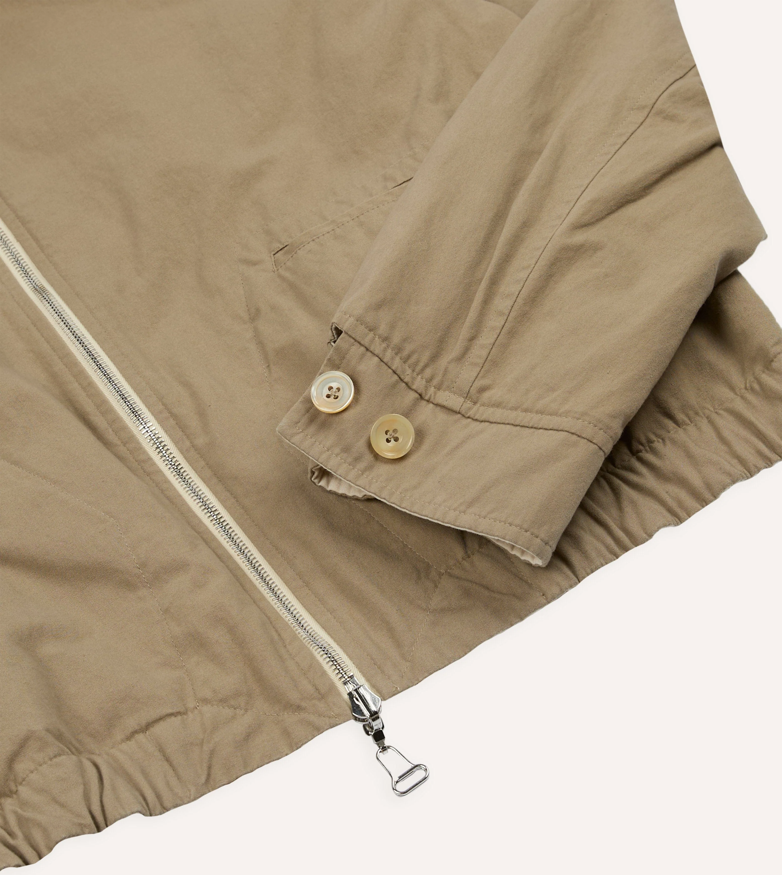 Ecru and Tan Reversible Cotton Blouson Jacket - Image 11
