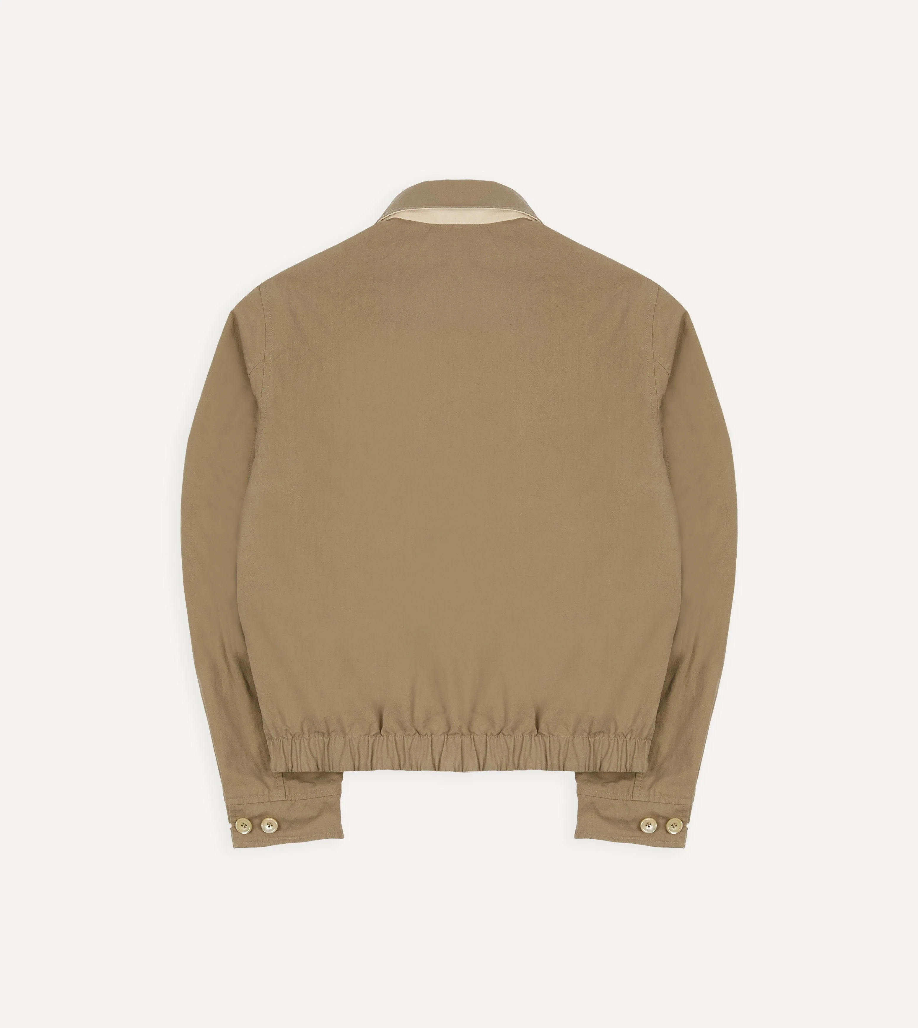 Ecru and Tan Reversible Cotton Blouson Jacket - Image 14