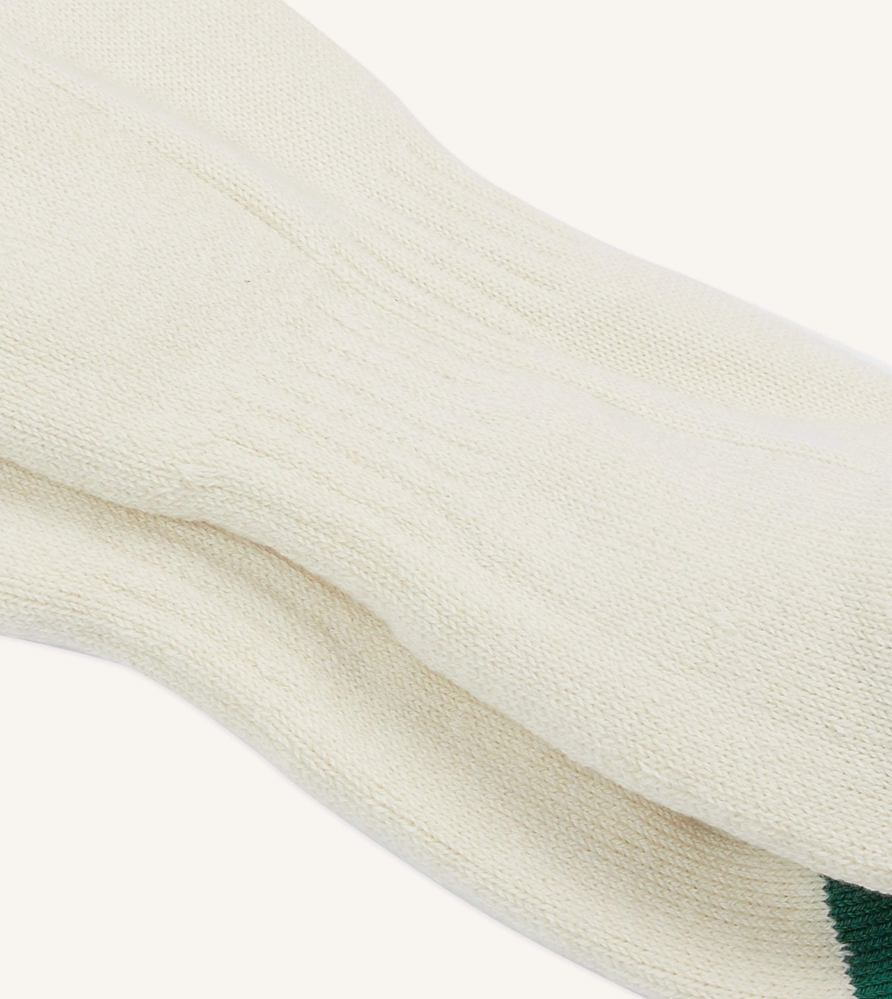 Ecru, Blue and Red 3 Stripe Cotton Sports Sock - Image 2
