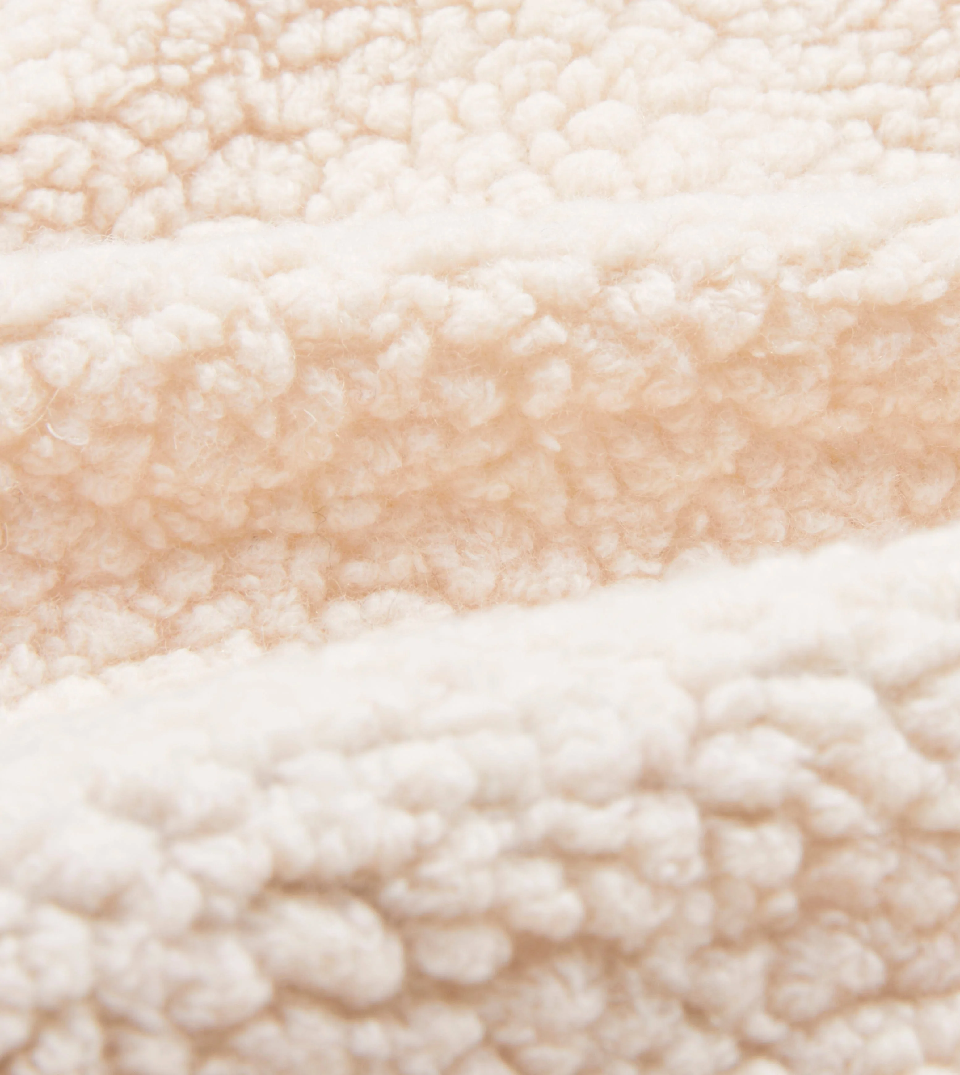 Ecru Boucle Wool Zip Fleece Jacket - Image 2