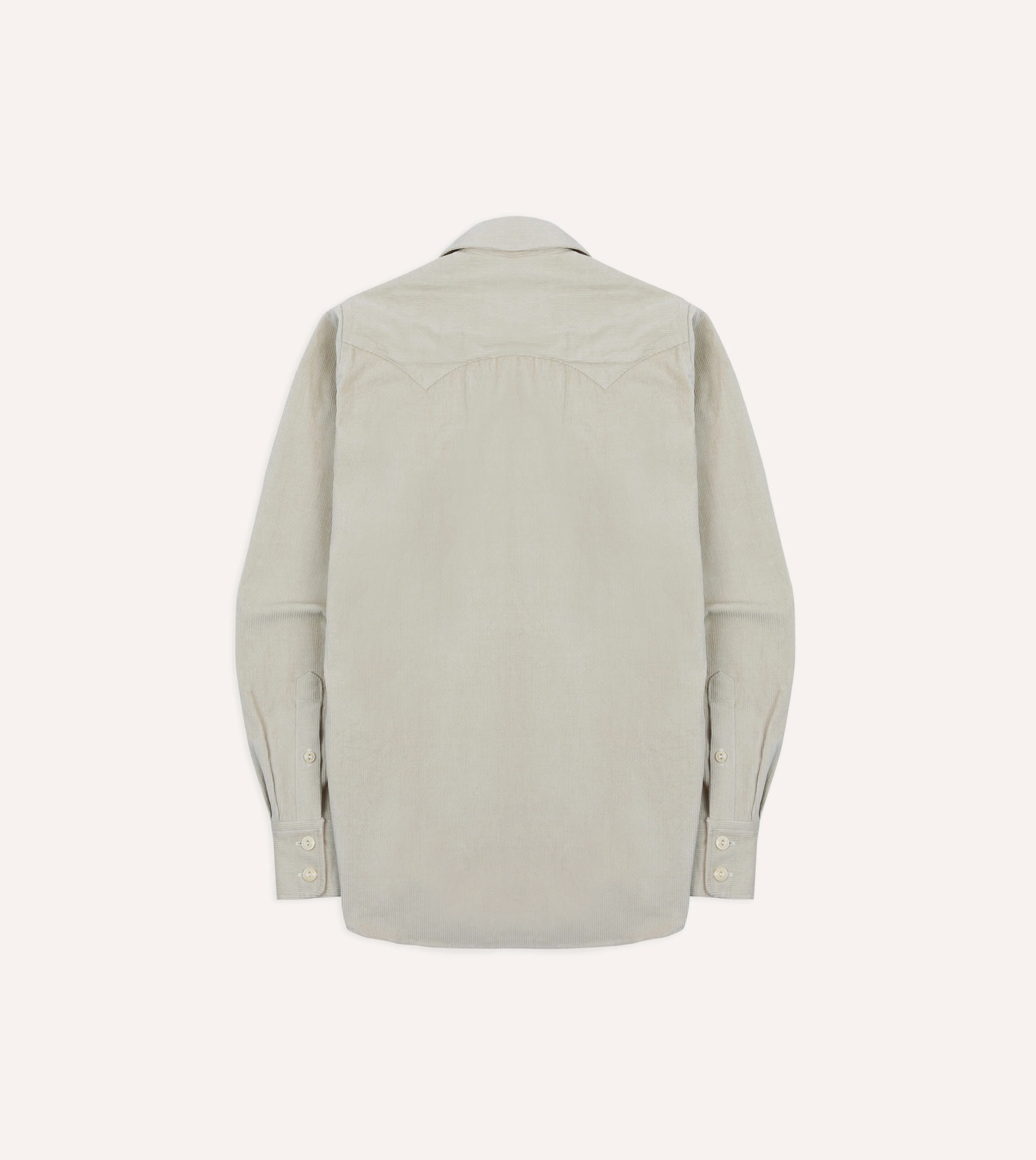 Ecru Corduroy Two-Pocket Western Shirt - Image 6