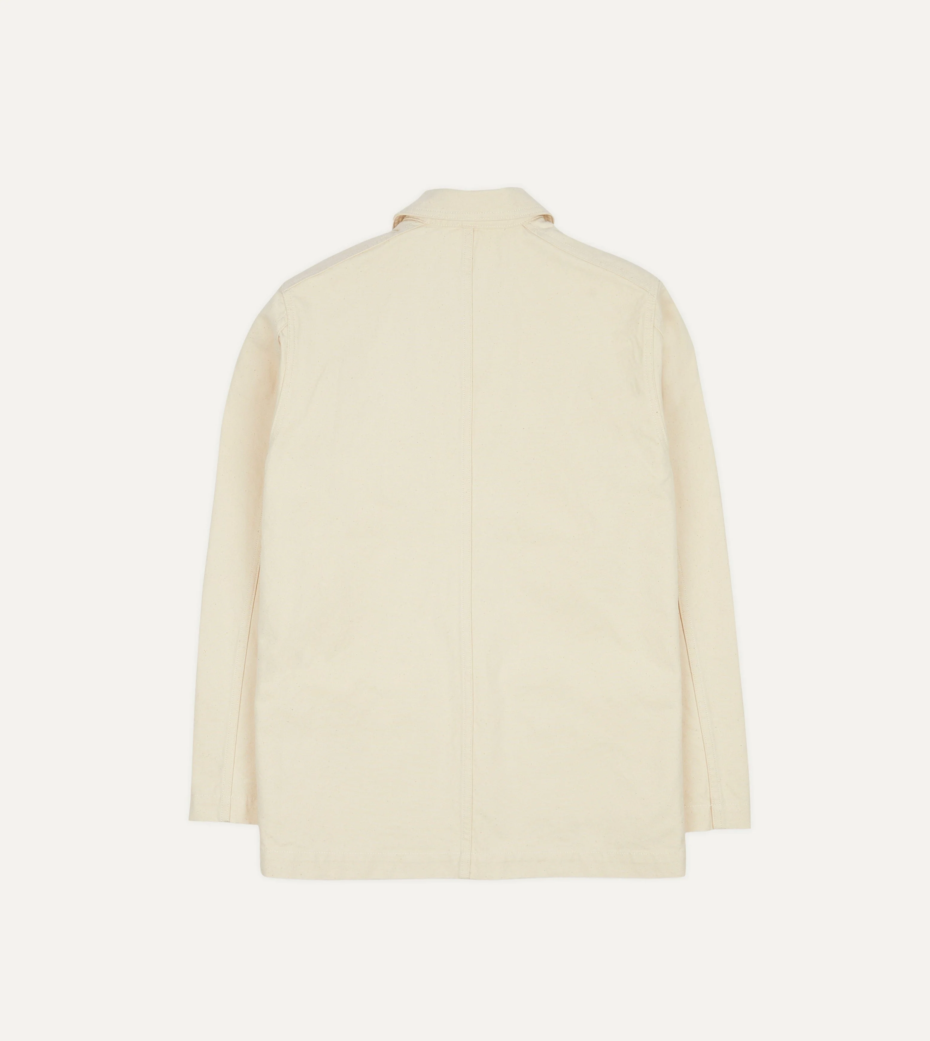 Ecru Cotton Duck Canvas Five-Pocket Chore Jacket - Image 8