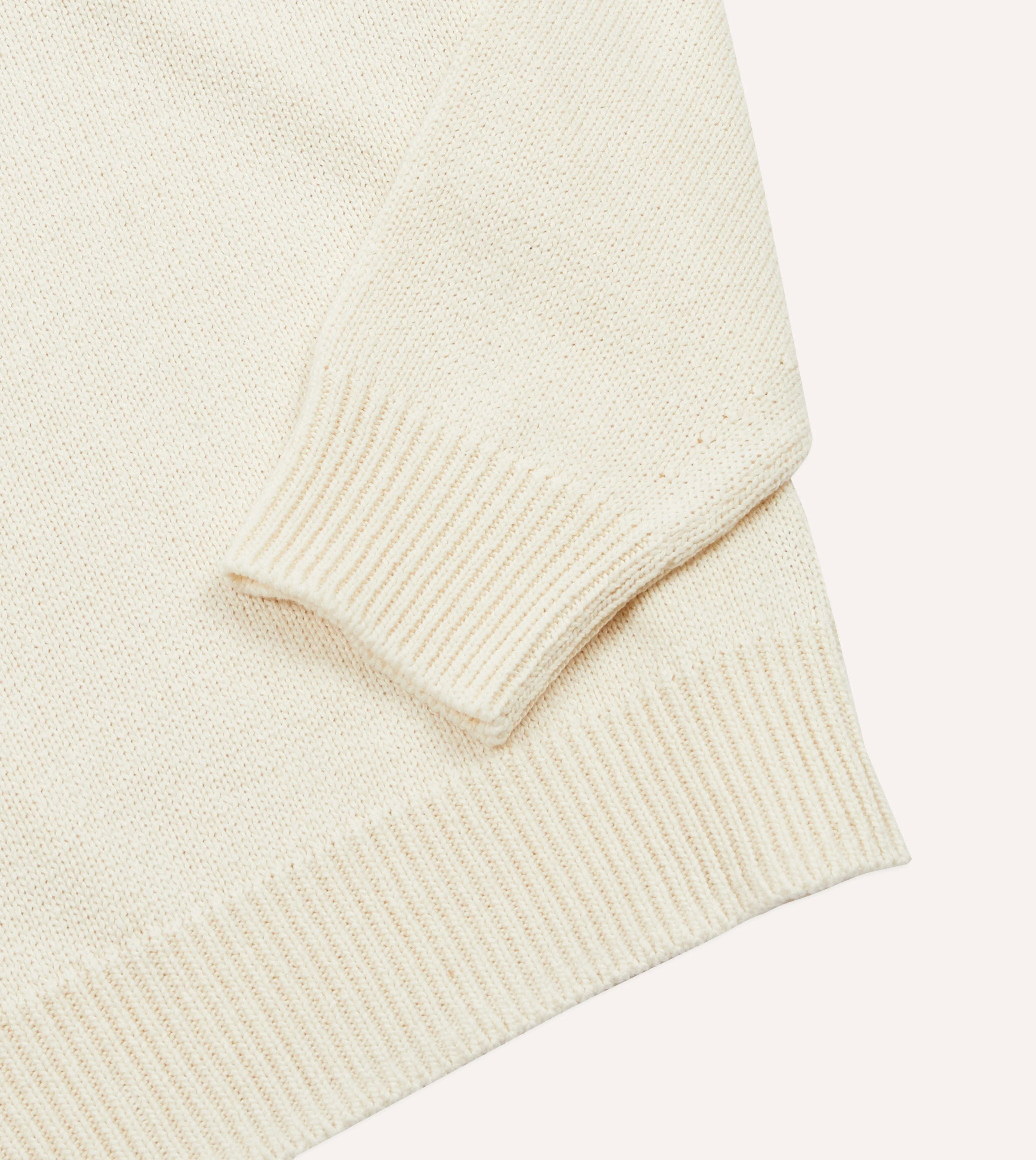 Ecru Cotton Mock Neck Jumper - Image 4