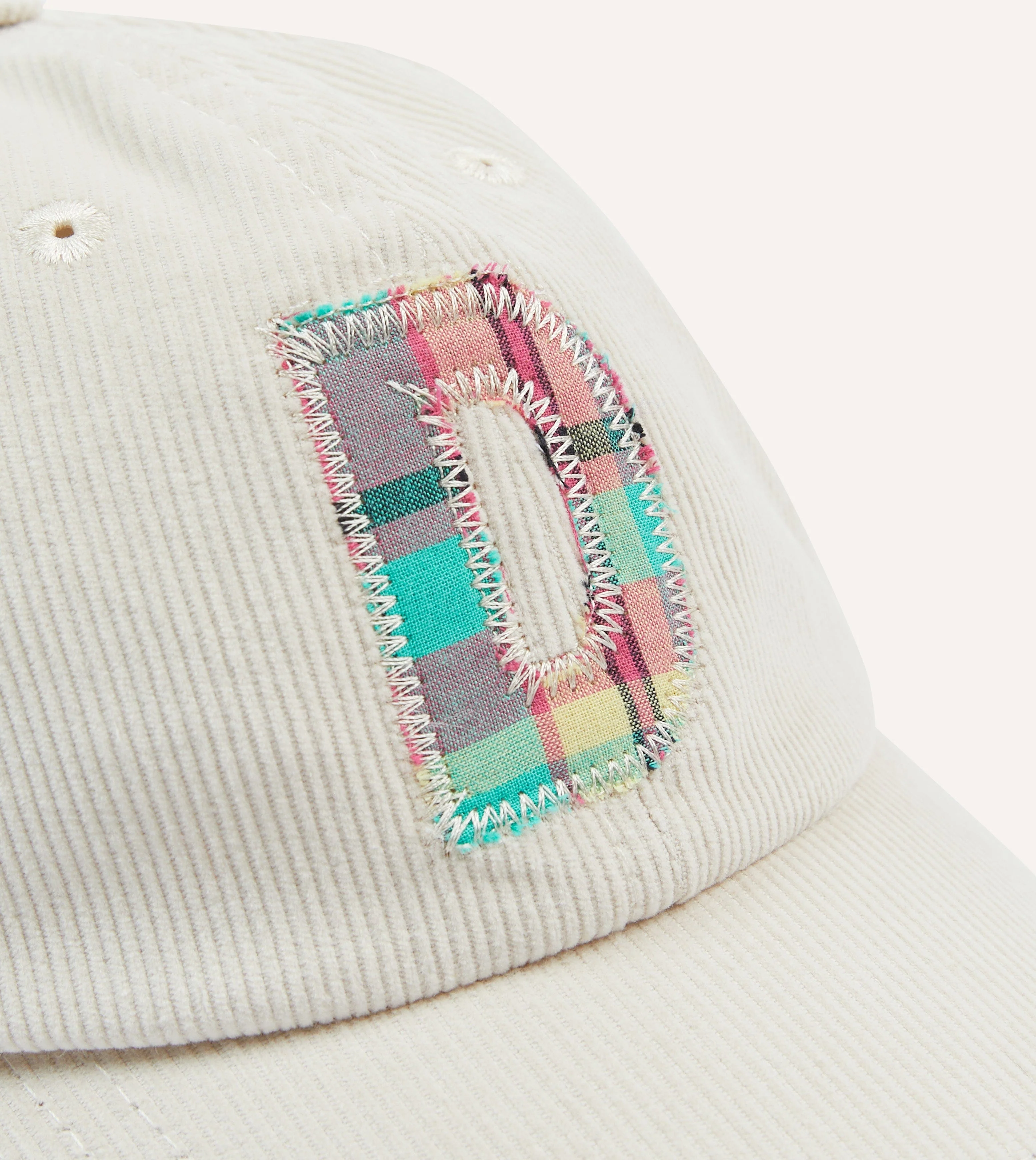 Ecru 'D' Appliqué Cotton Baseball Cap - Image 3