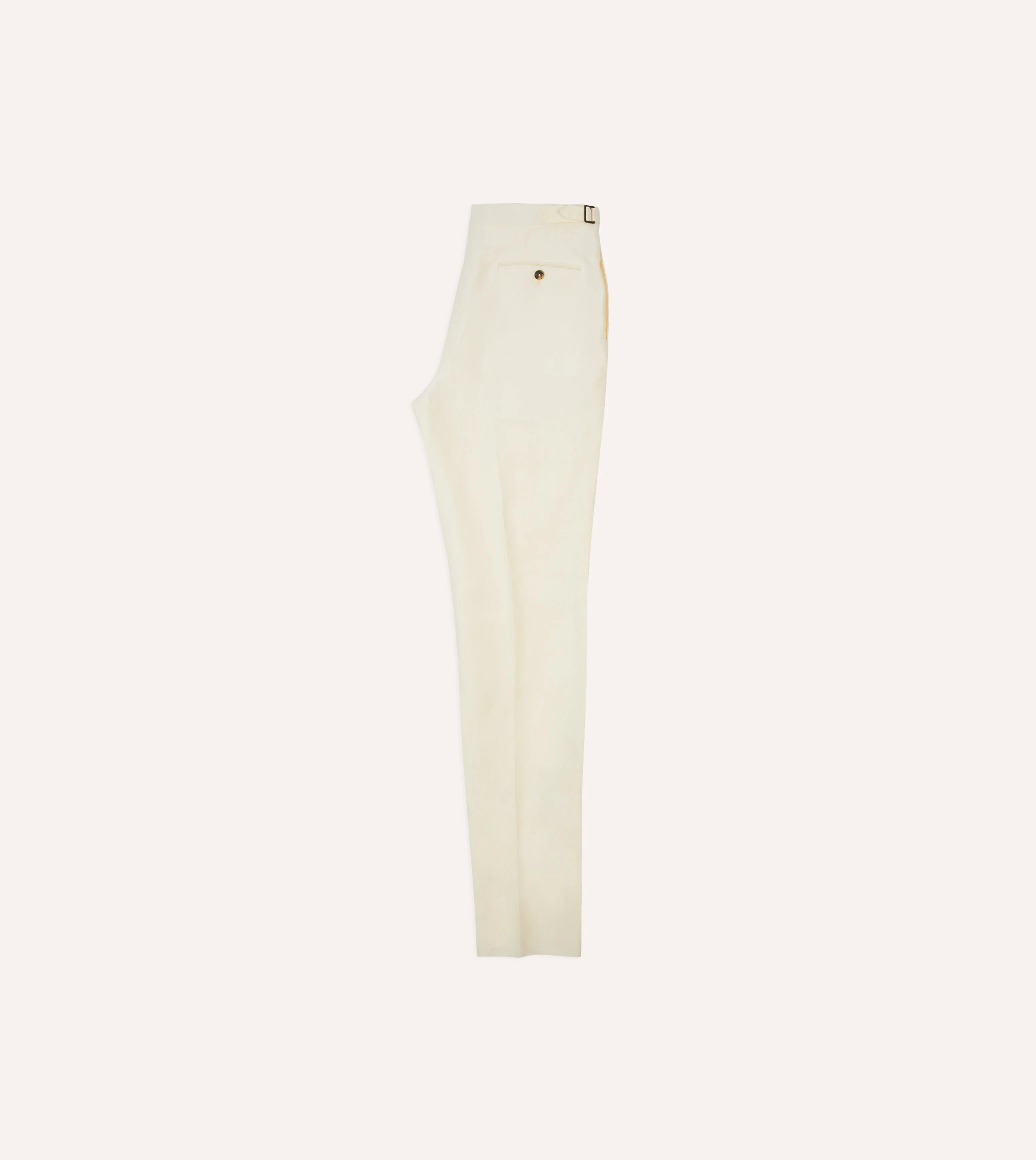 Ecru Irish Linen Single Pleat Trouser - Image 6