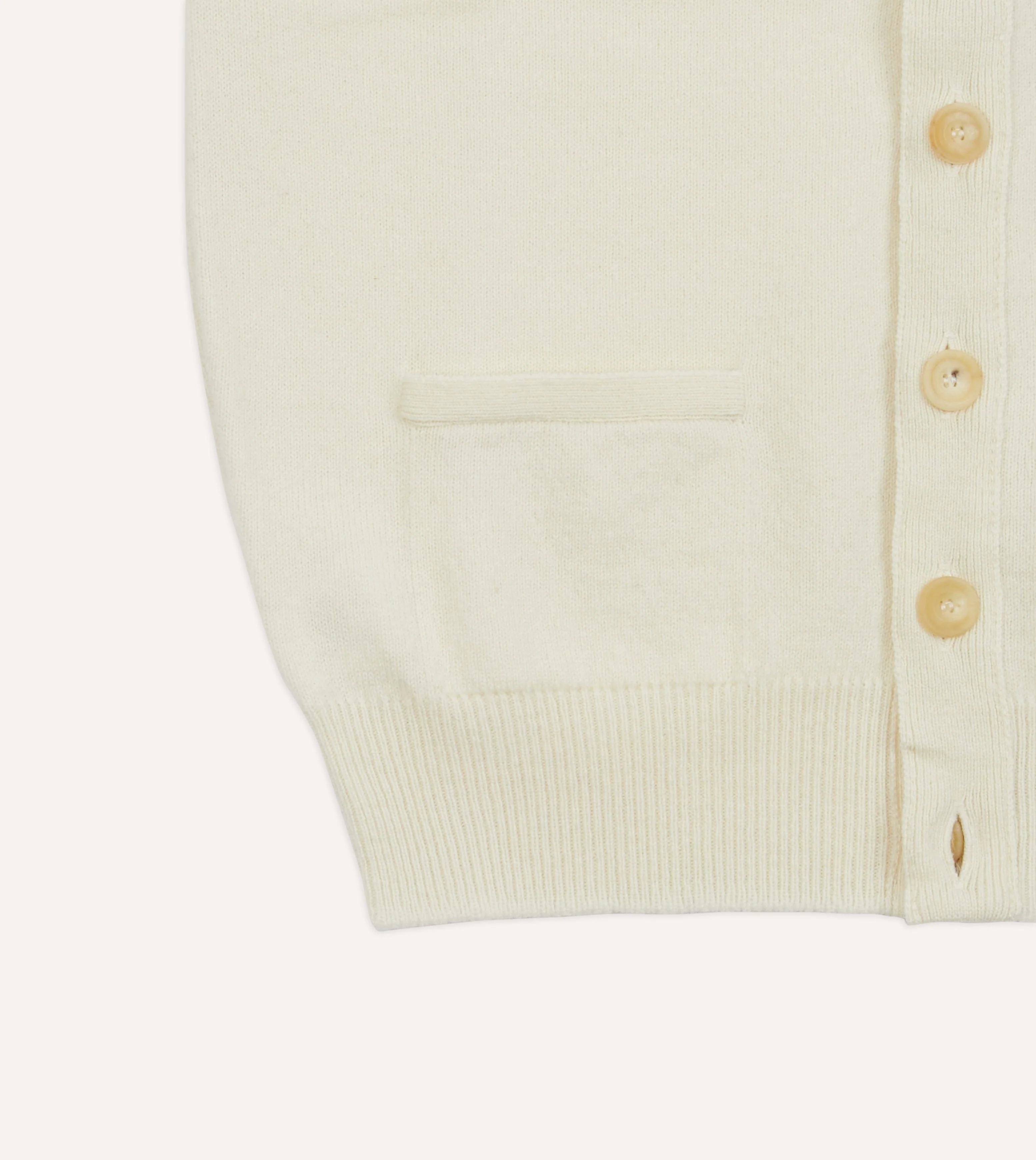 Ecru Lambswool Sleeveless Cardigan - Image 4