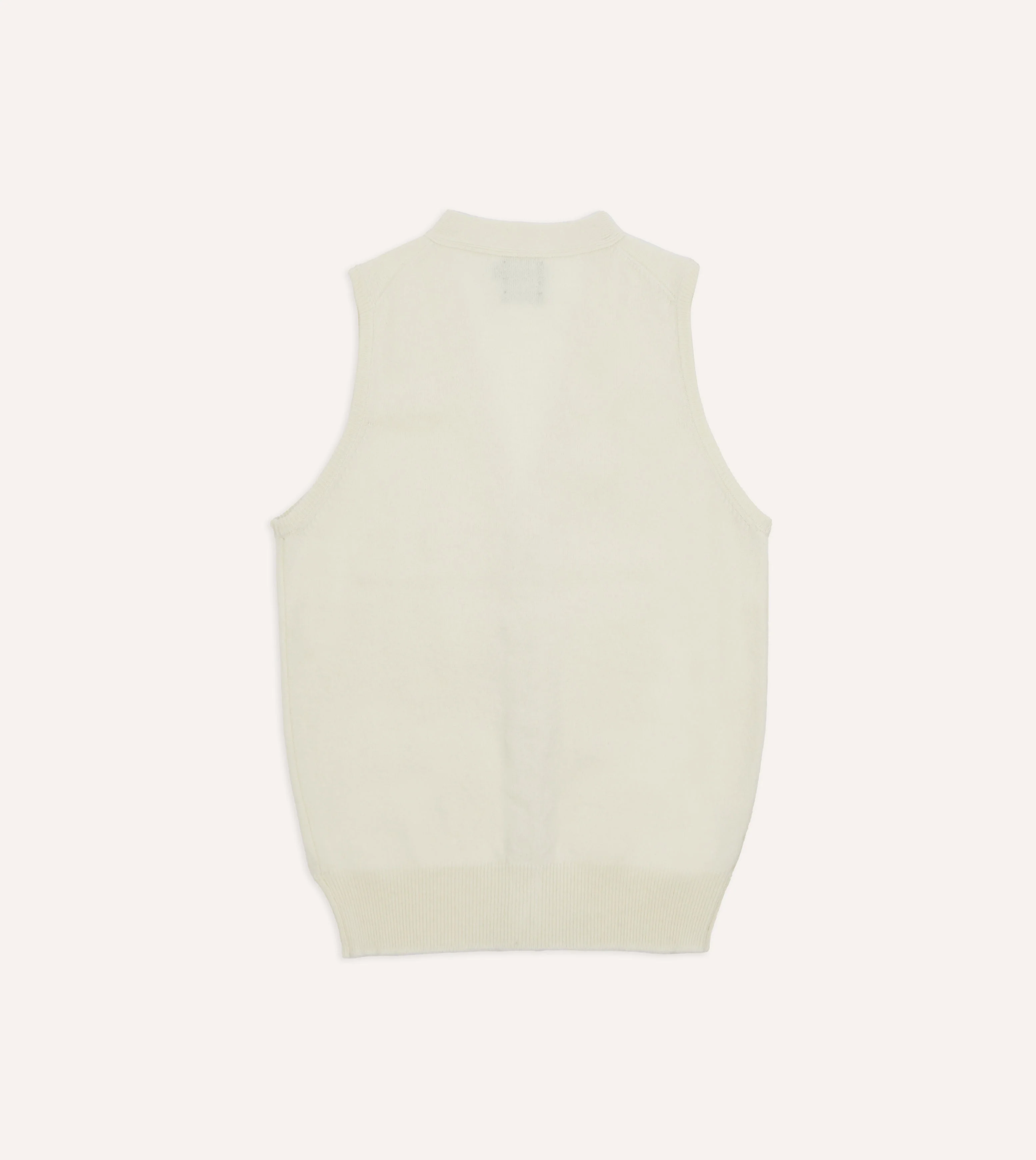 Ecru Lambswool Sleeveless Cardigan - Image 5