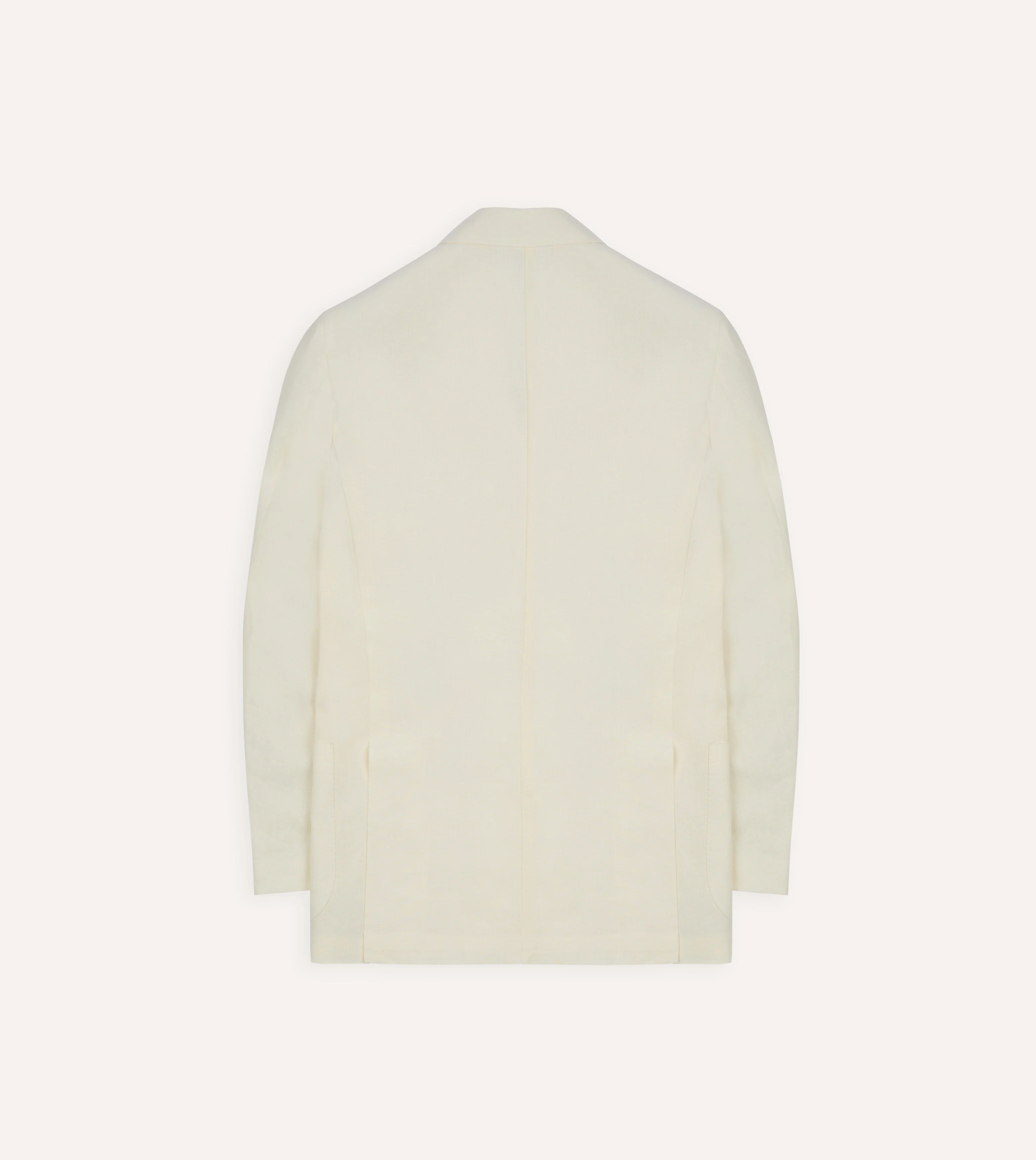 Ecru Linen Double-Breasted Tailored Jacket - Image 8