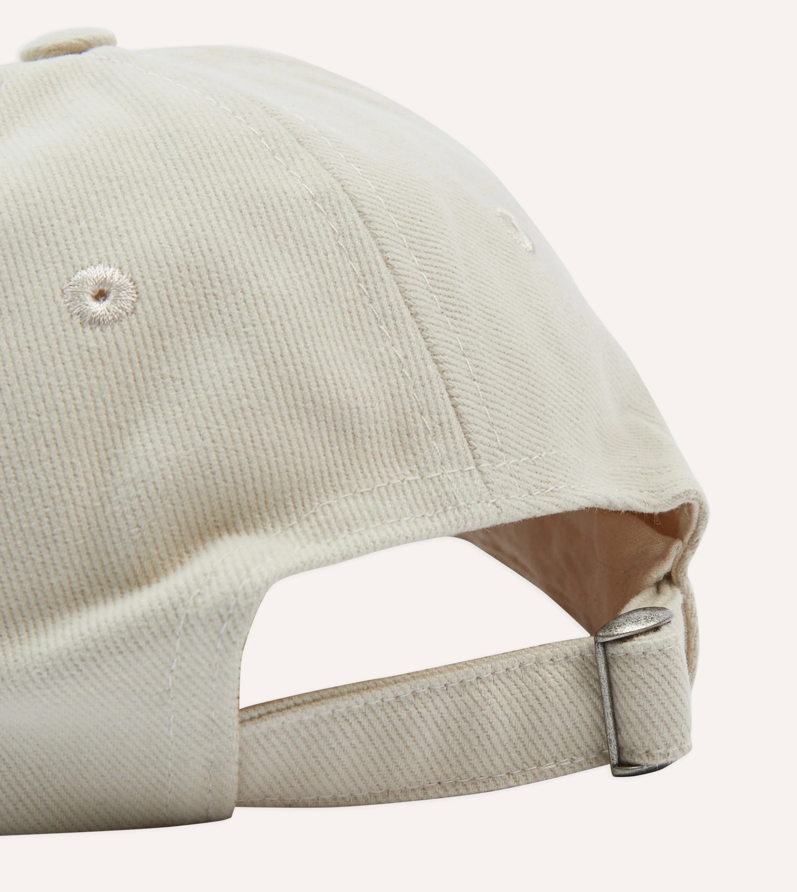 Ecru Peacock Emblem Cotton Baseball Cap - Image 2