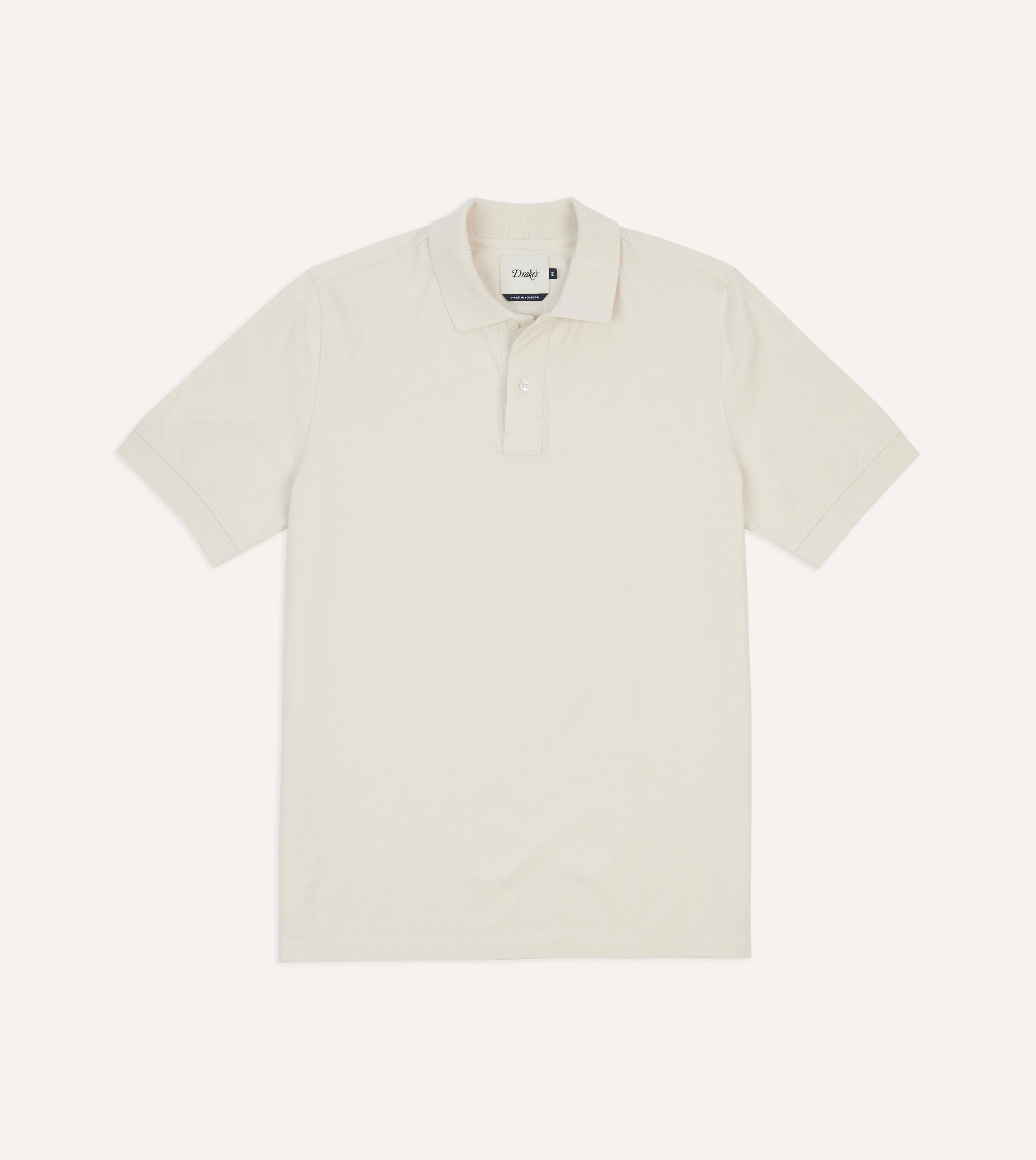 Ecru Piqué Cotton Polo Shirt