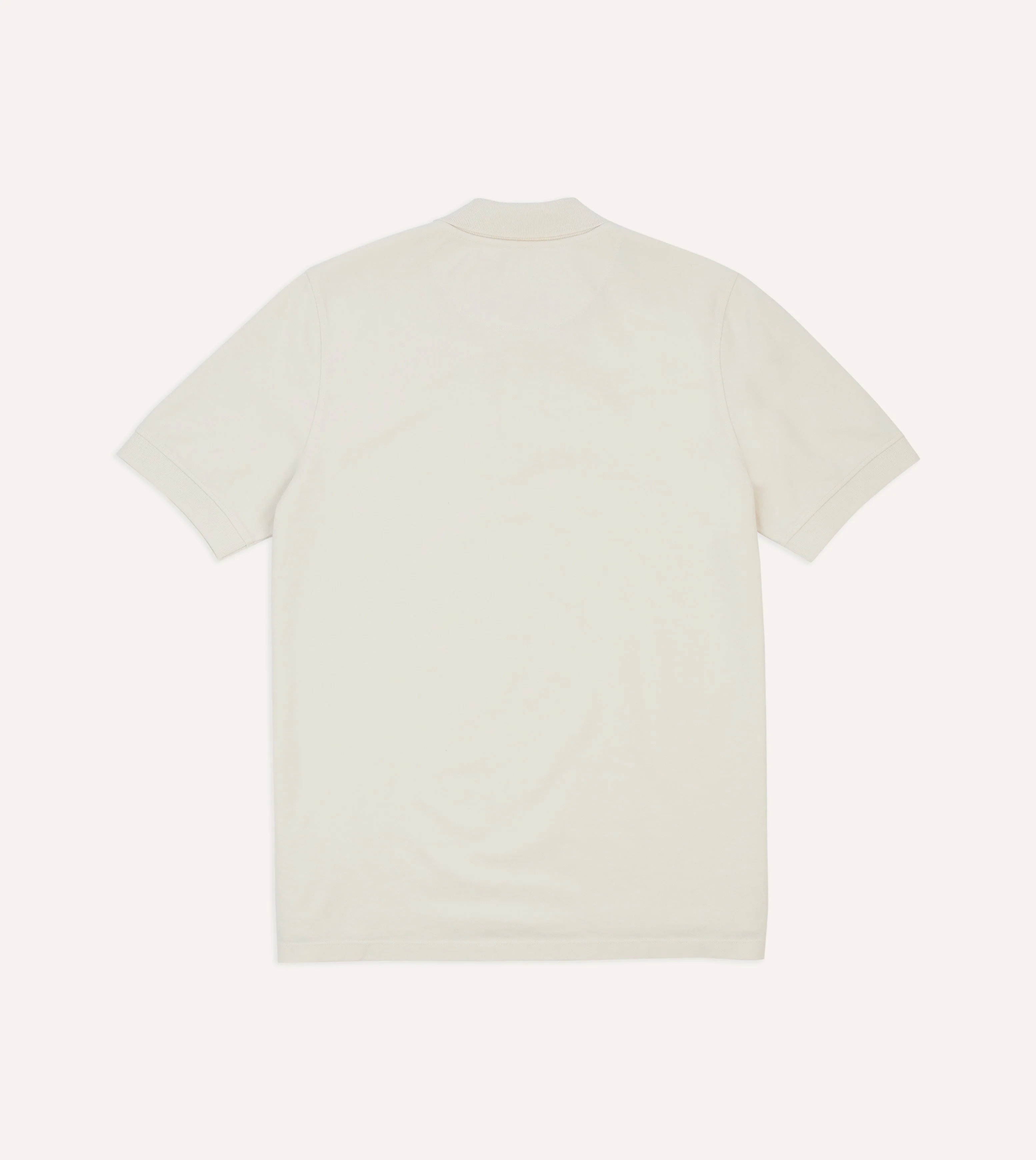 Ecru Piqué Cotton Polo Shirt - Image 4
