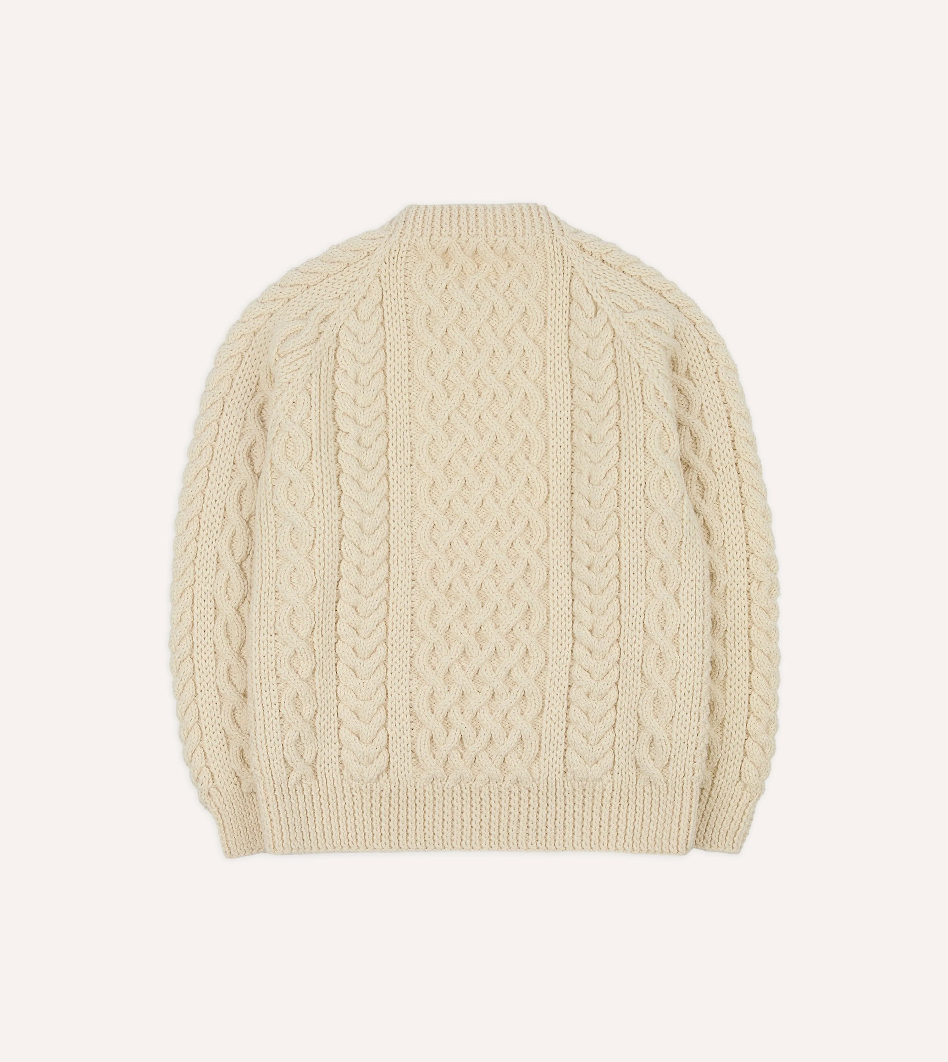 Ecru Wool Aran Jumper - Image 5