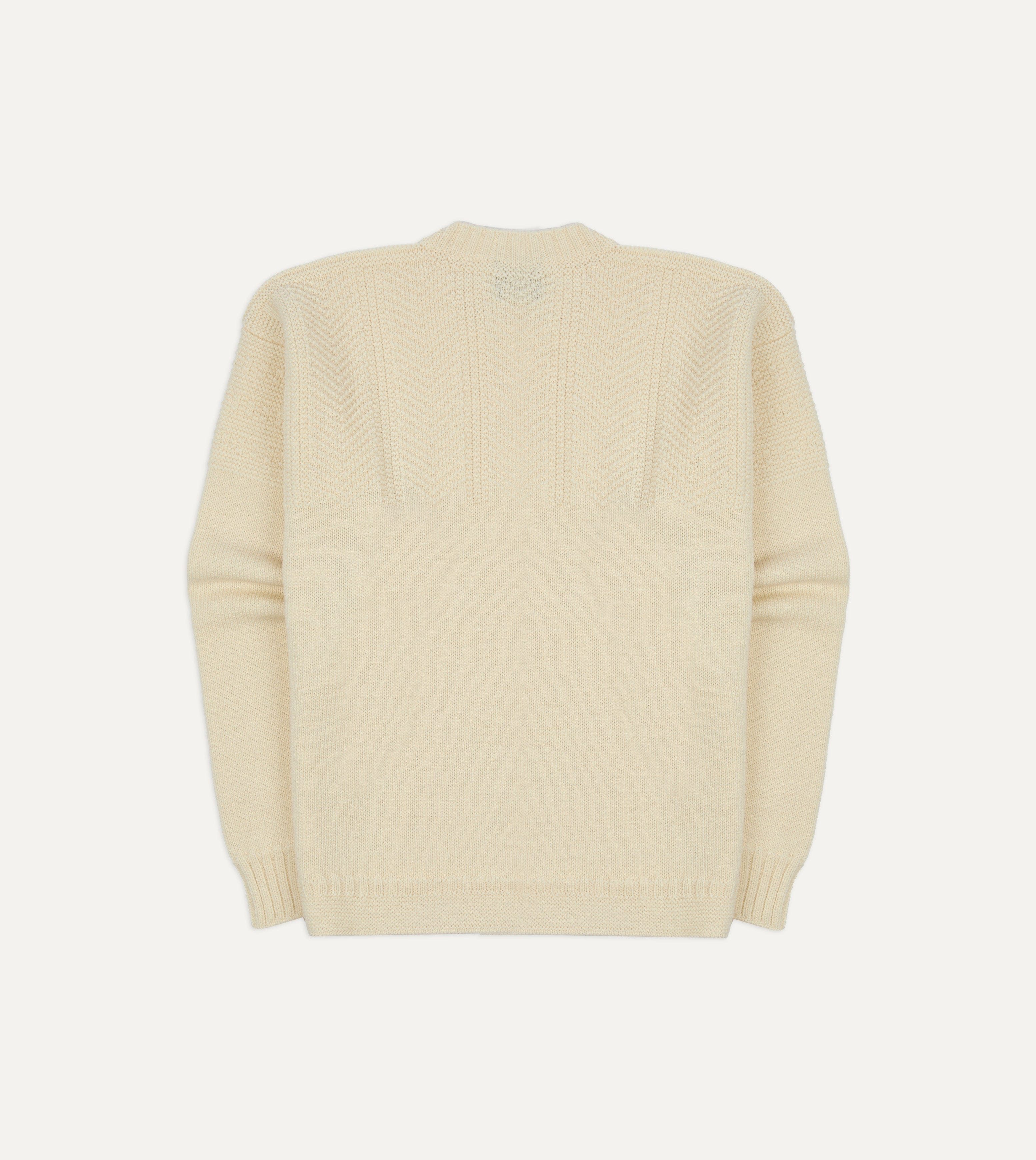 Ecru Wool Guernsey Jumper - Image 5