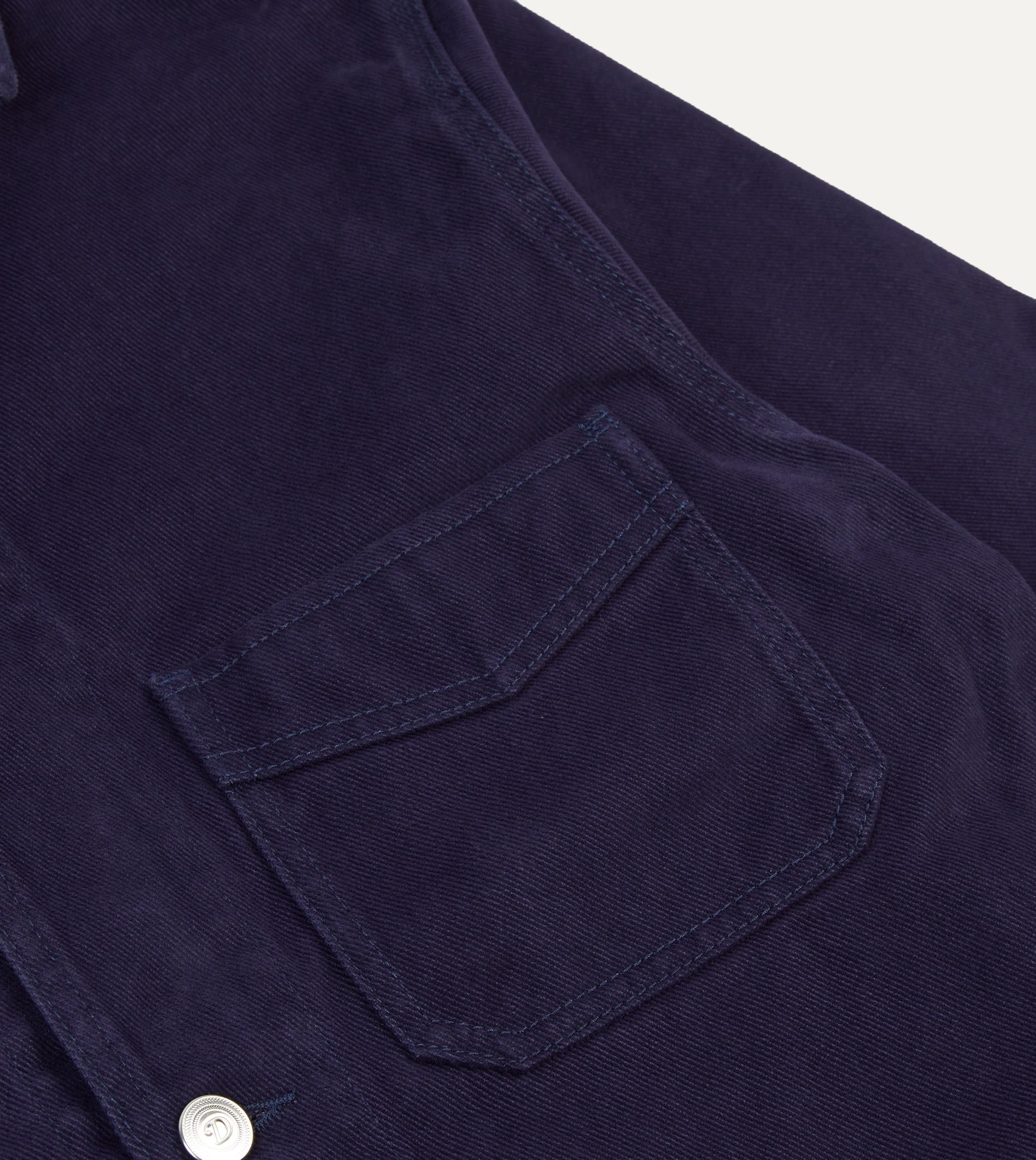 French Blue Heavy Twill Cotton Five-Pocket Chore Jacket - Image 4