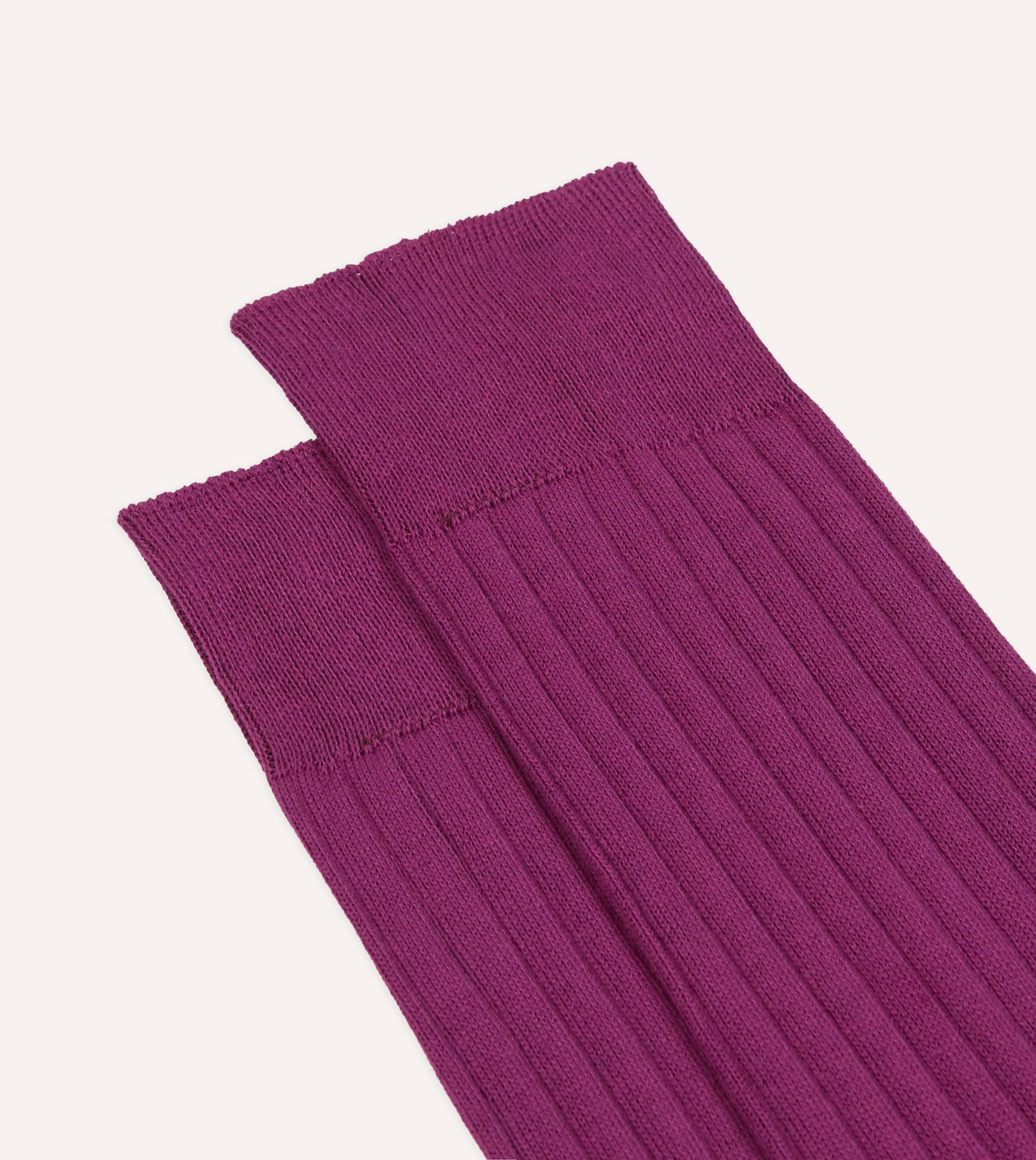 Fuchsia Cotton Mid-Calf Socks - Image 3