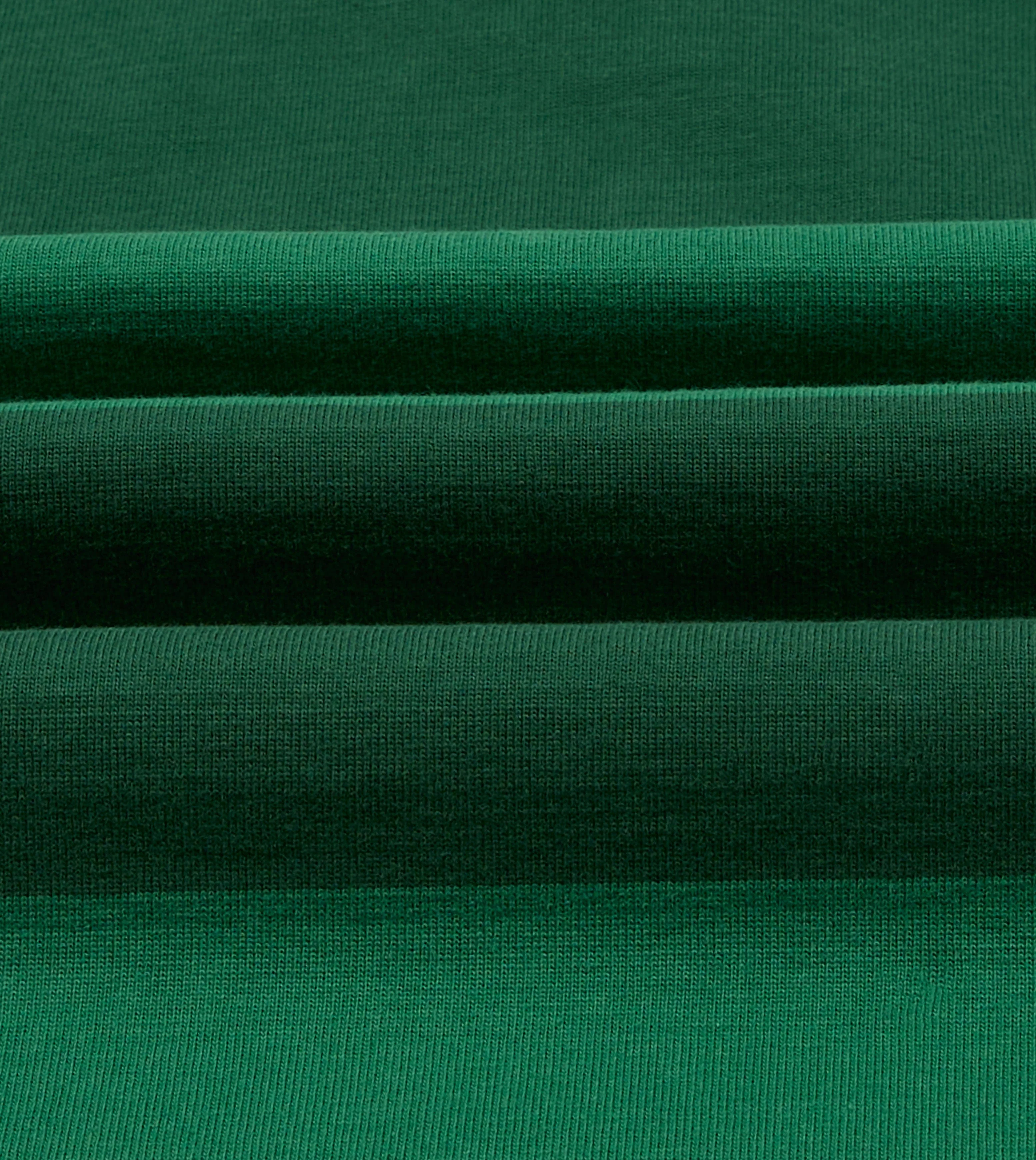 Green Block Stripe Cotton Quarter Zip Rugby Shirt - Image 4