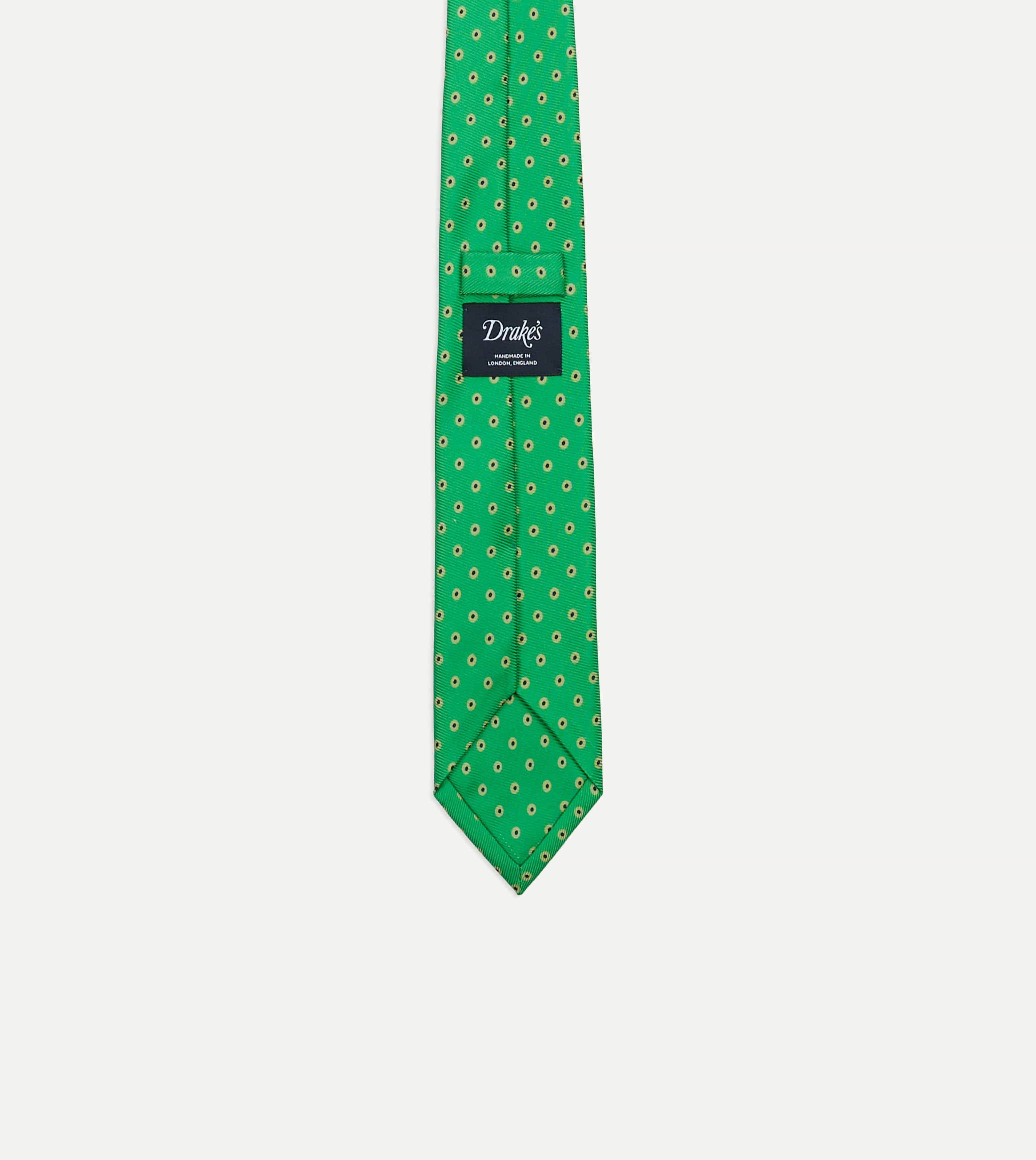 Green Circular Dot Silk Self Tipped Tie - Image 3