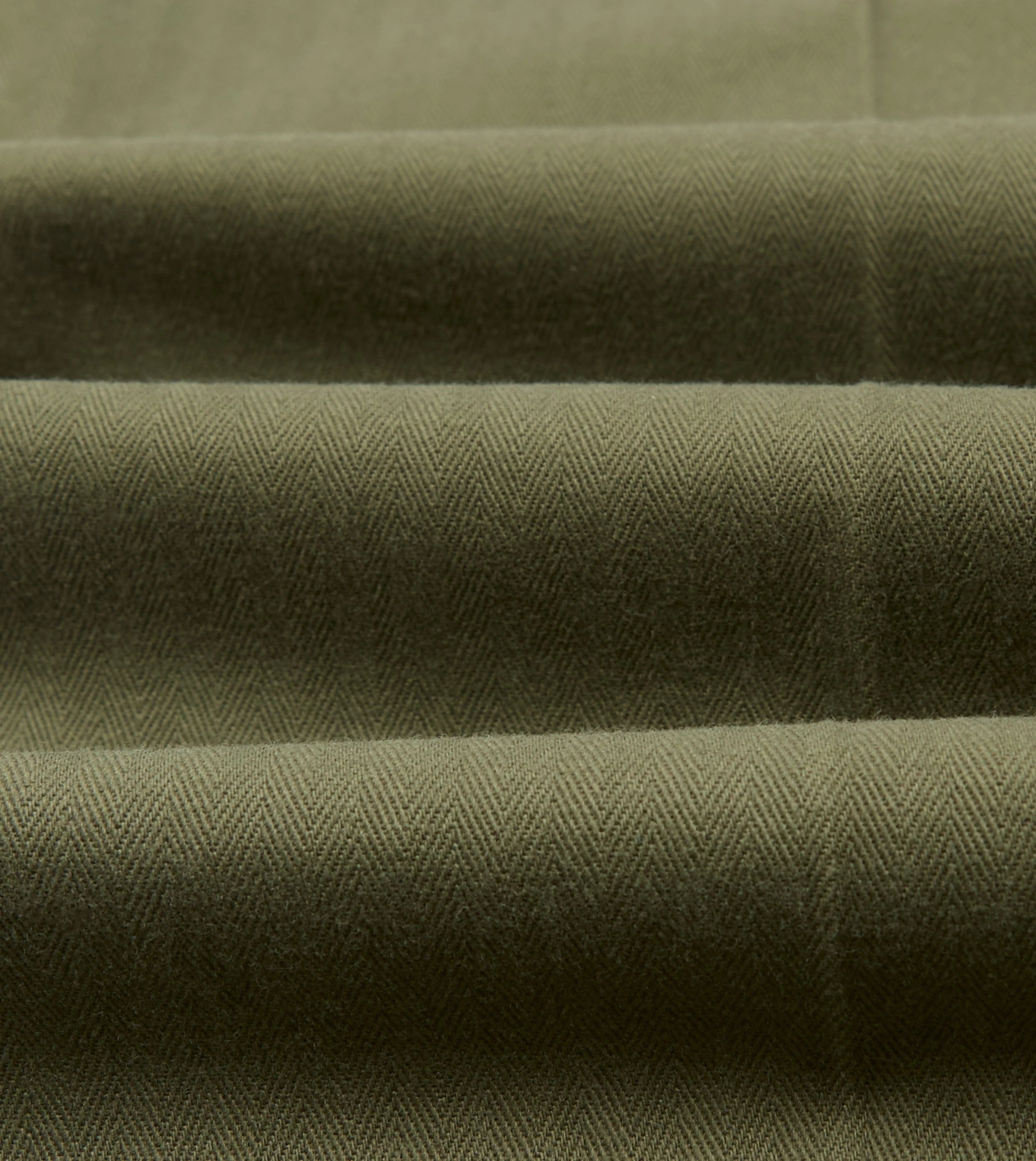 Green Herringbone Cotton Wide Leg Flat Front Chino - Image 2