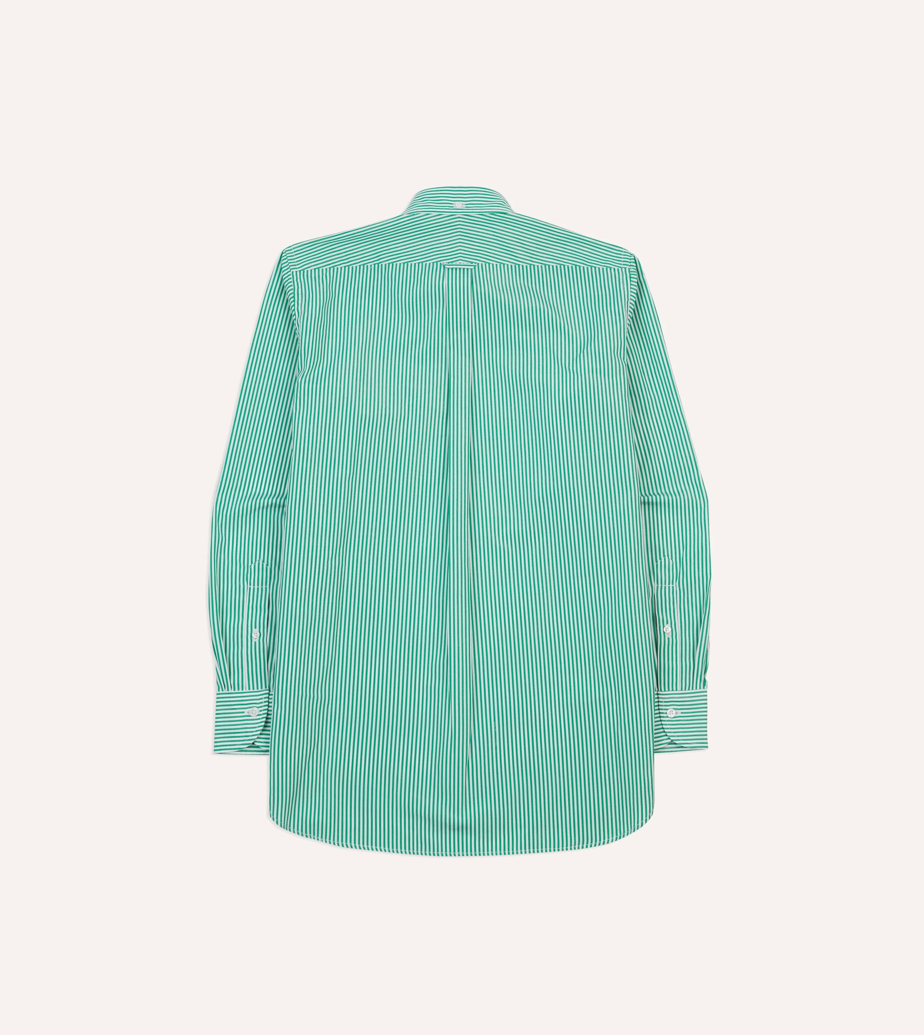 Green Narrow Stripe Cotton Poplin Button-Down Shirt - Image 7