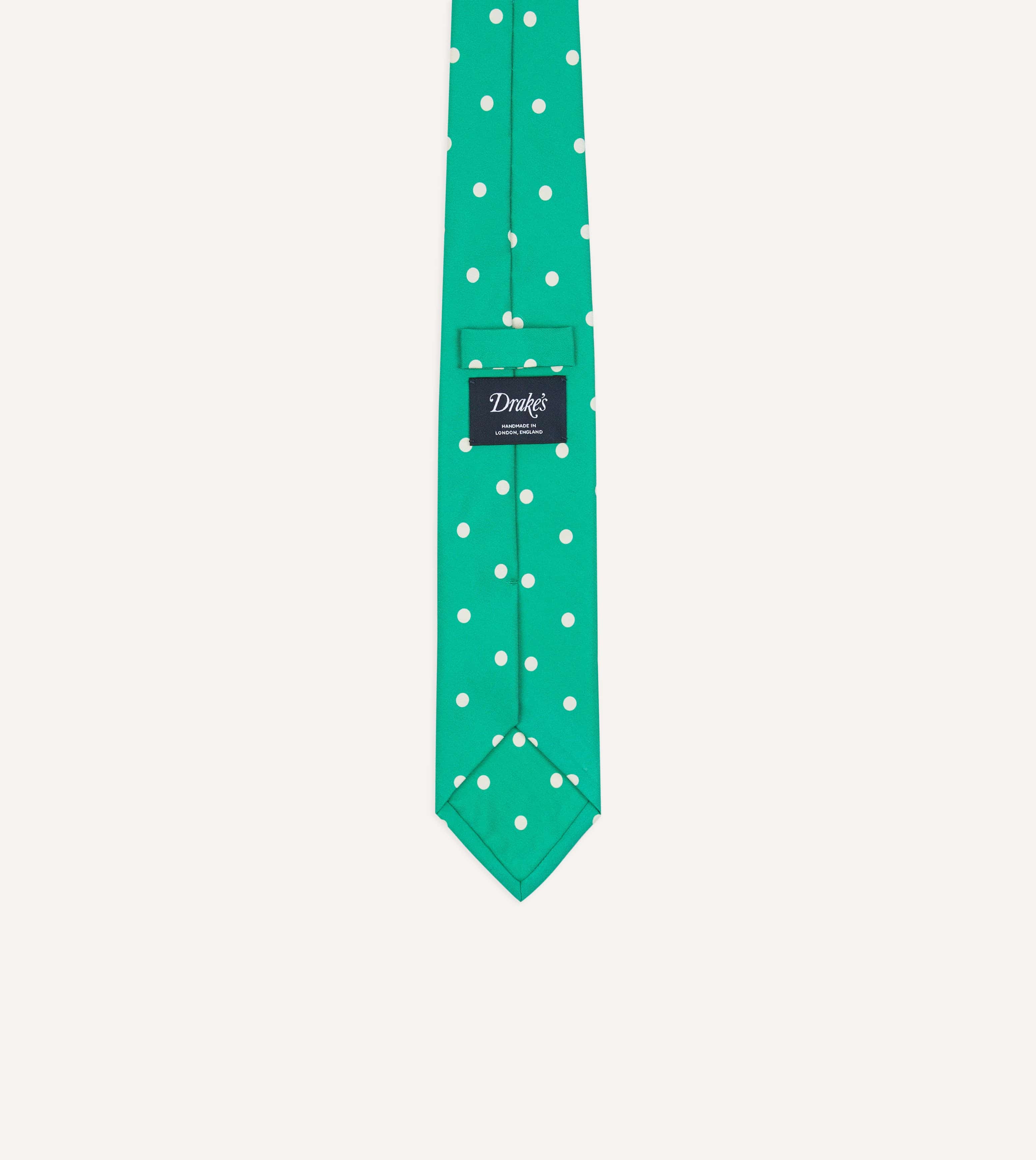 Green Polka Dot Silk Self-Tipped Tie - Image 4