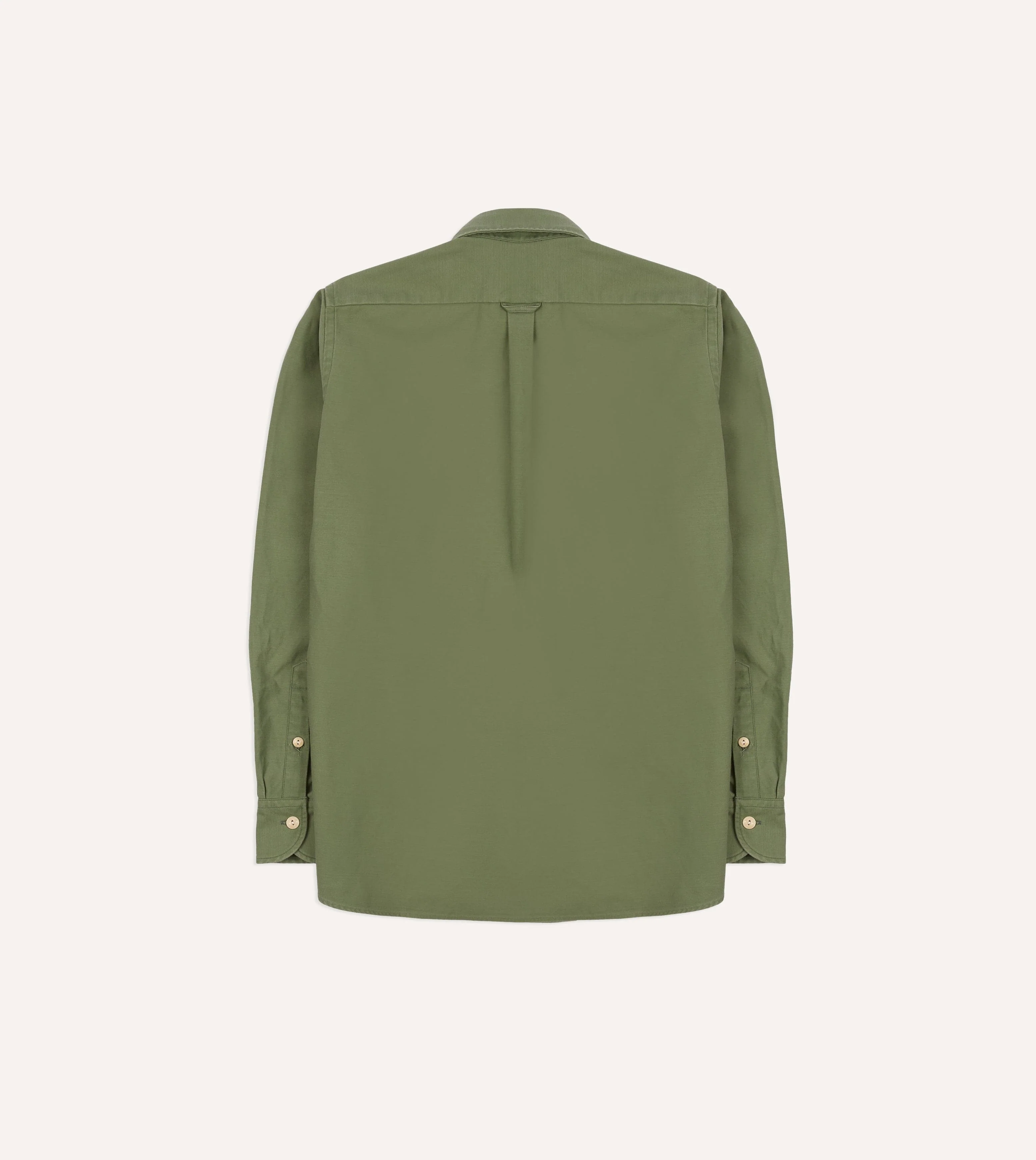 Green Satin Cotton Popover Work Shirt - Image 6