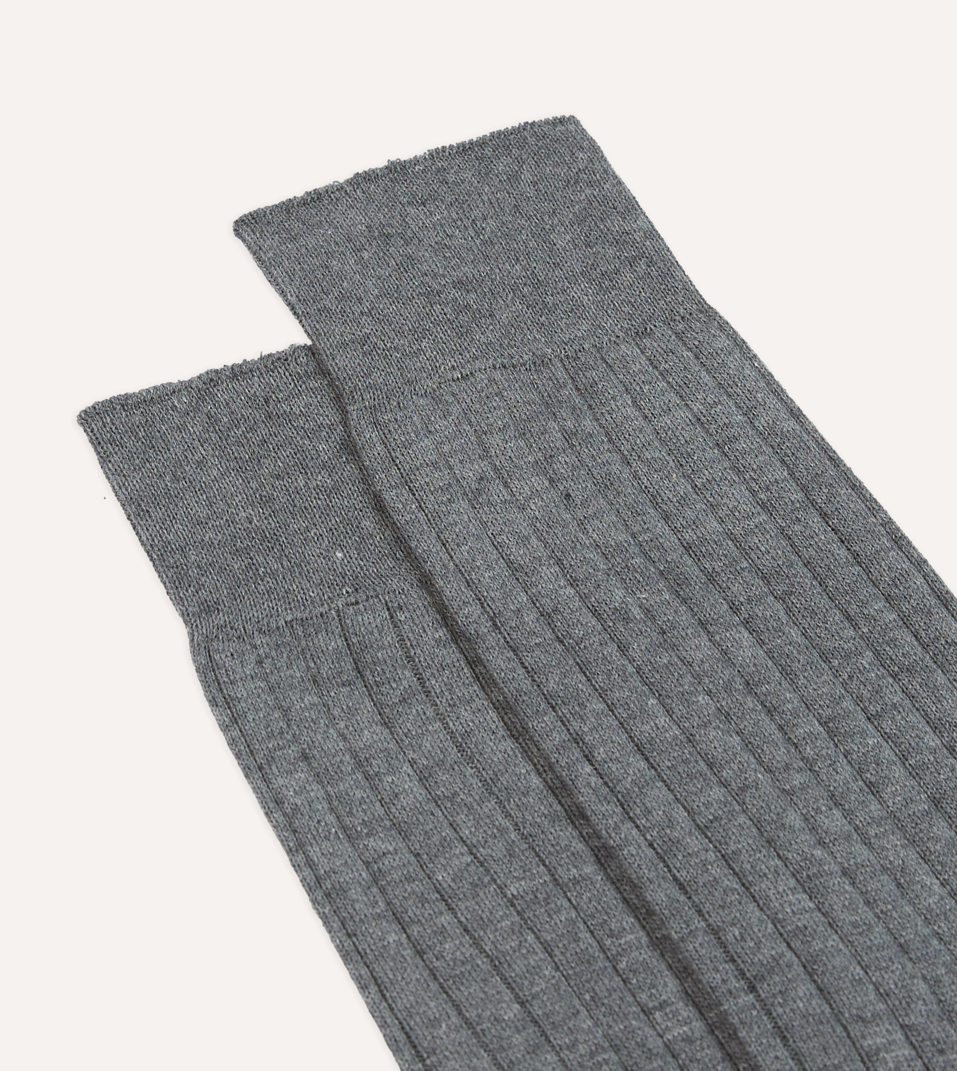 Grey Cotton Mid-Calf Socks - Image 3
