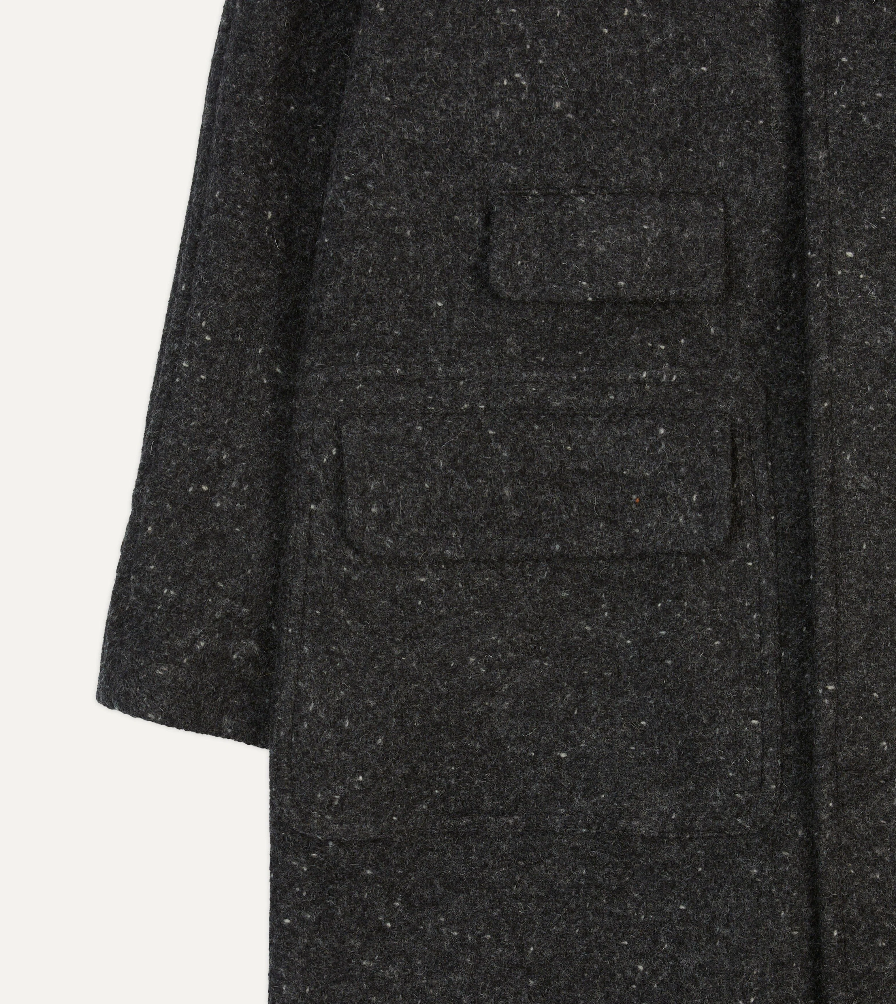 Grey Flecked Wool Raglan Coat - Image 5