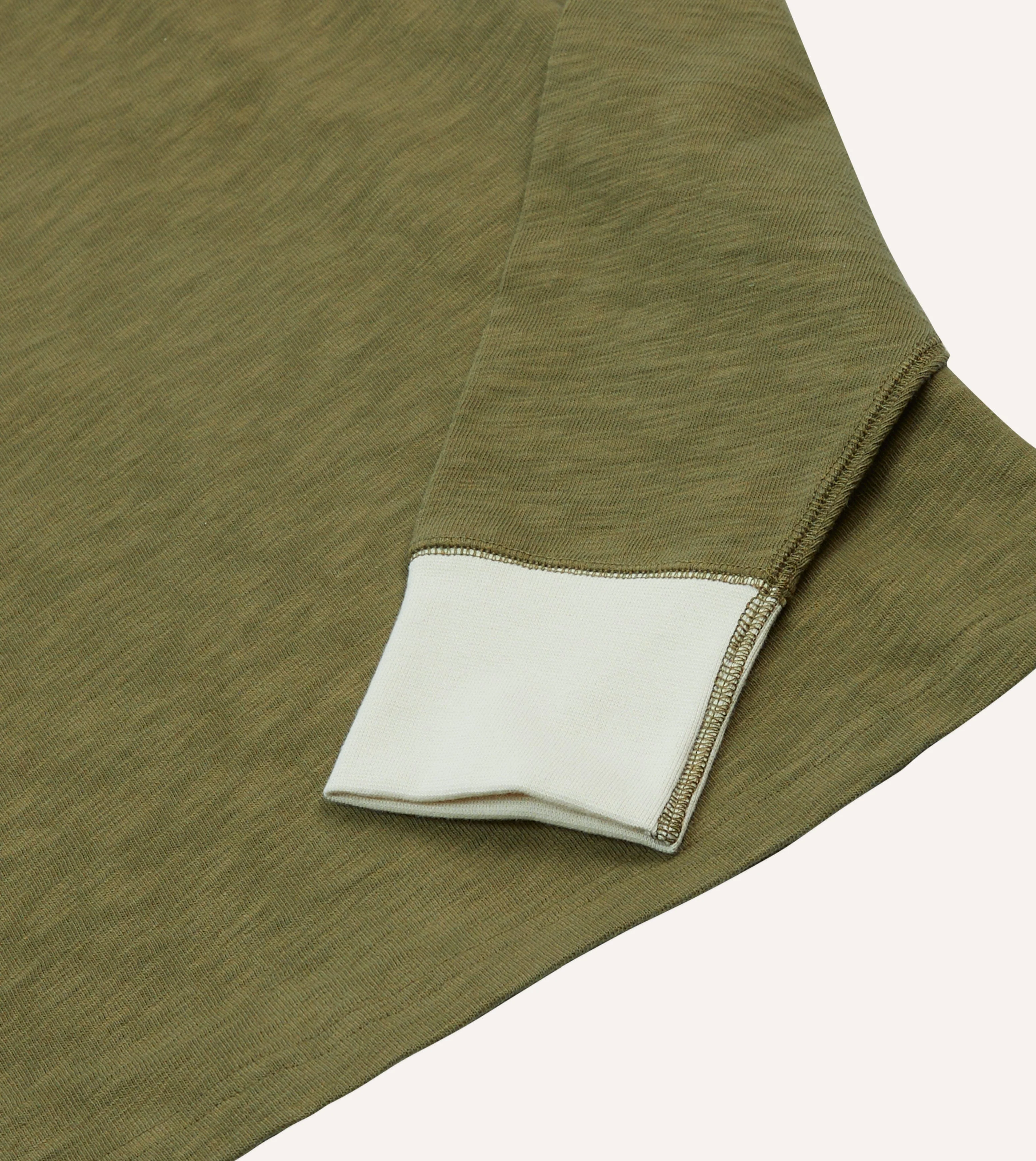 Khaki Cotton Long-Sleeve Roll Neck Hiking T-Shirt - Image 4