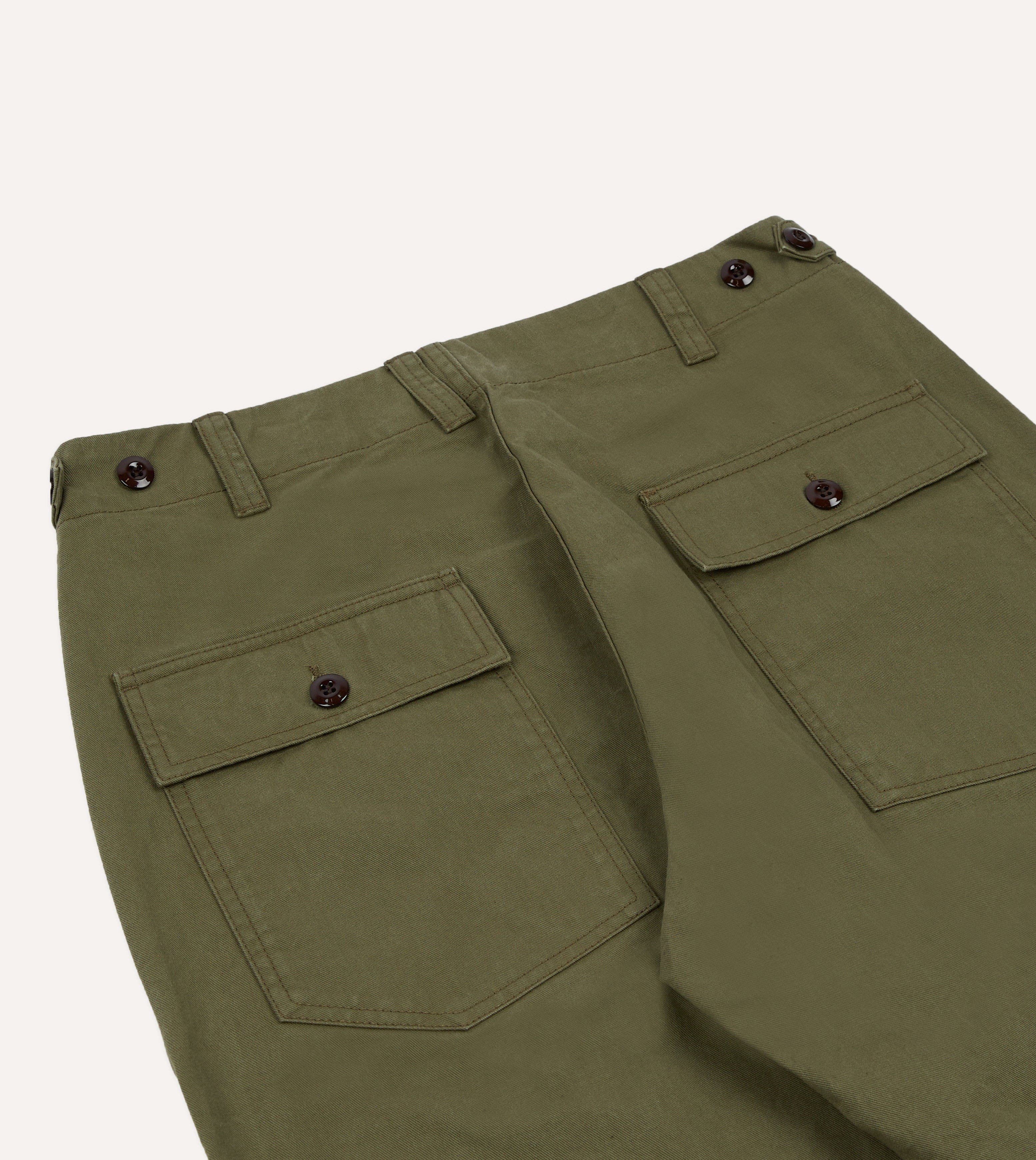 Khaki Cotton Twill Fatigue Trouser - Image 5
