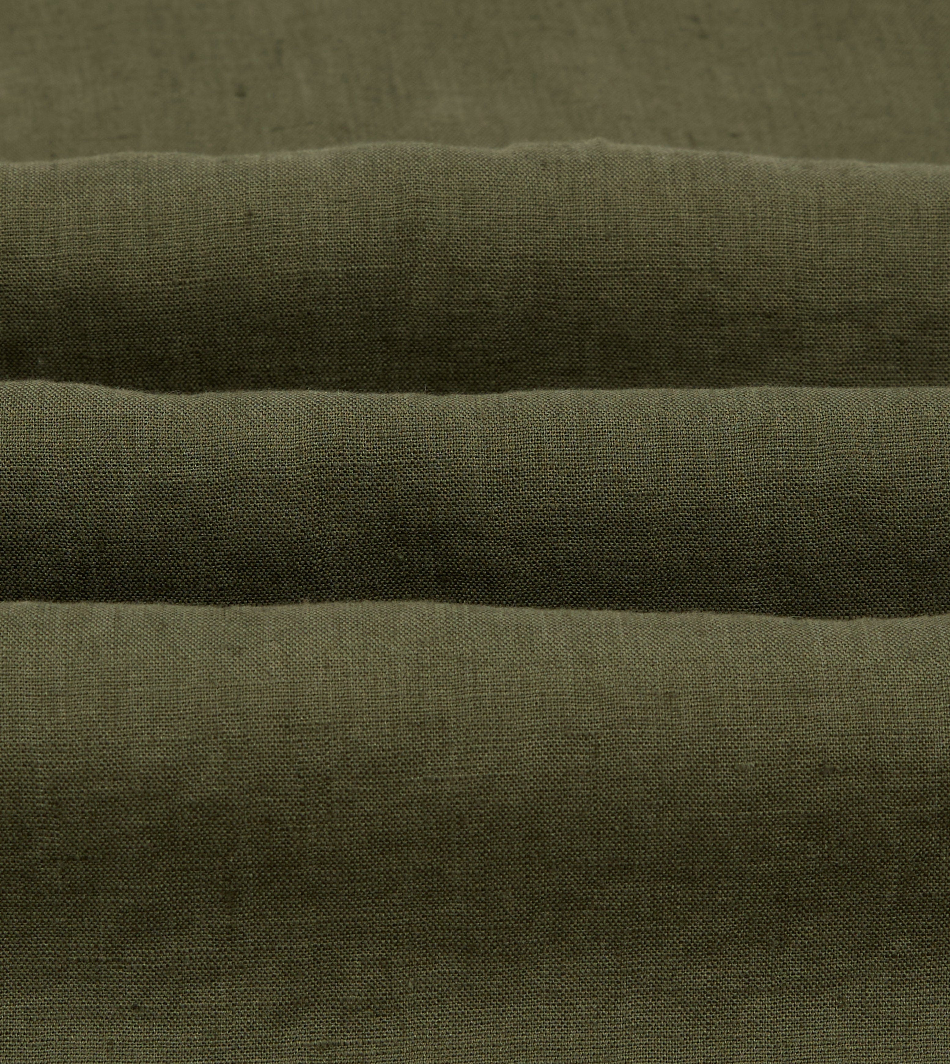 Khaki Linen Pintuck Military Shirt - Image 3