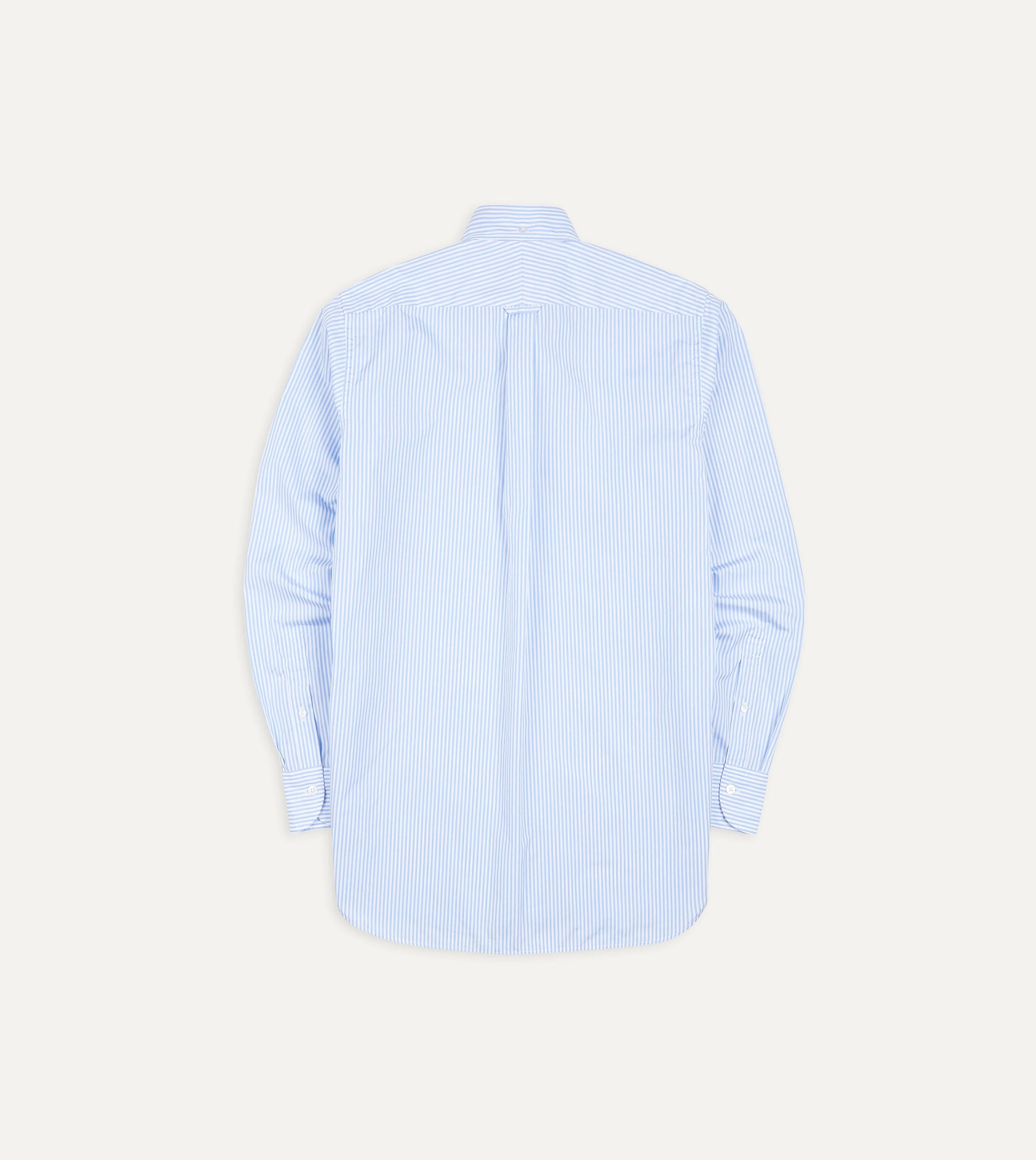 Light Blue Bengal Stripe Cotton Poplin Button-Down Shirt - Image 3