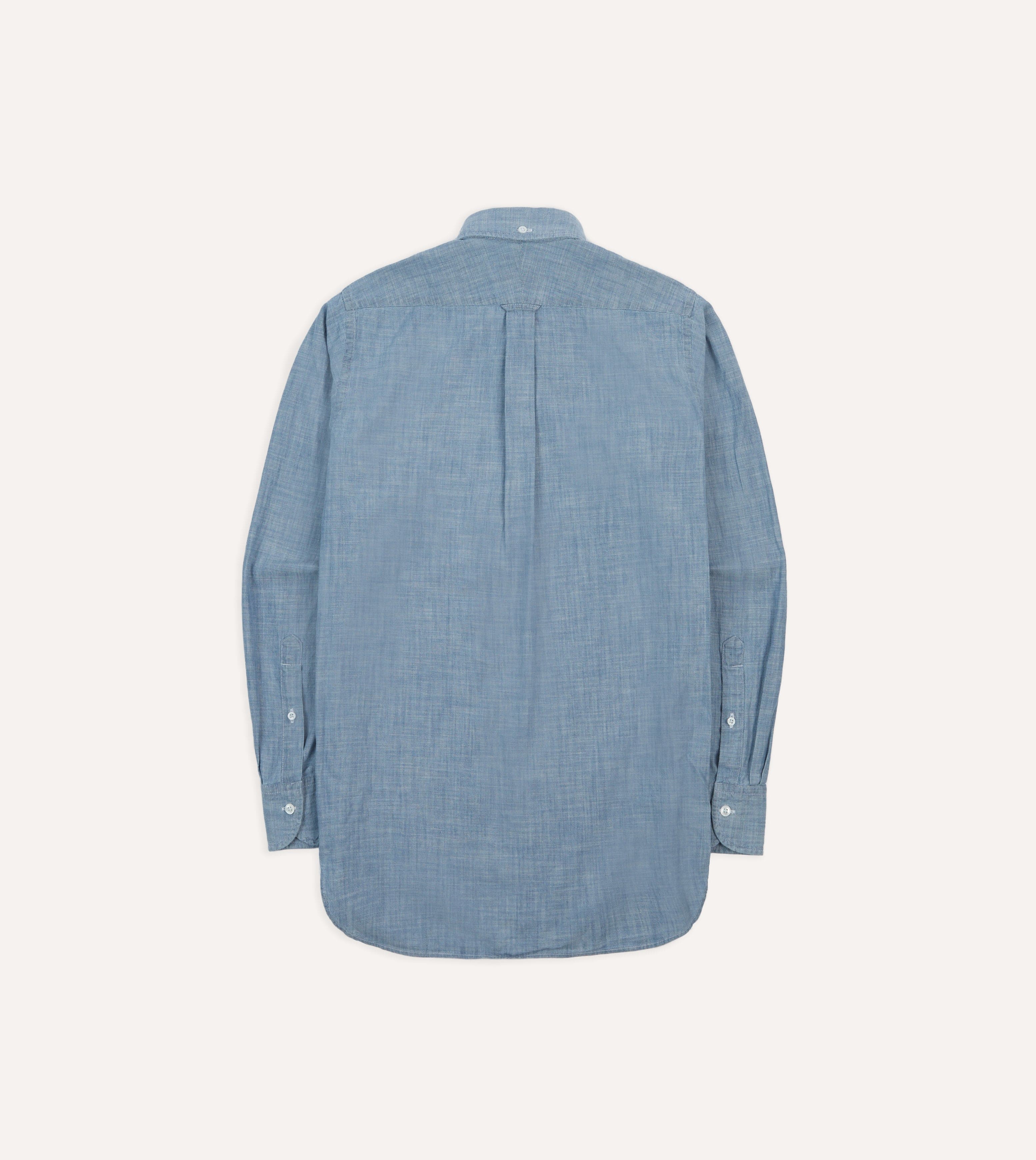 Light Blue Cotton Chambray Button-Down Shirt - Image 7