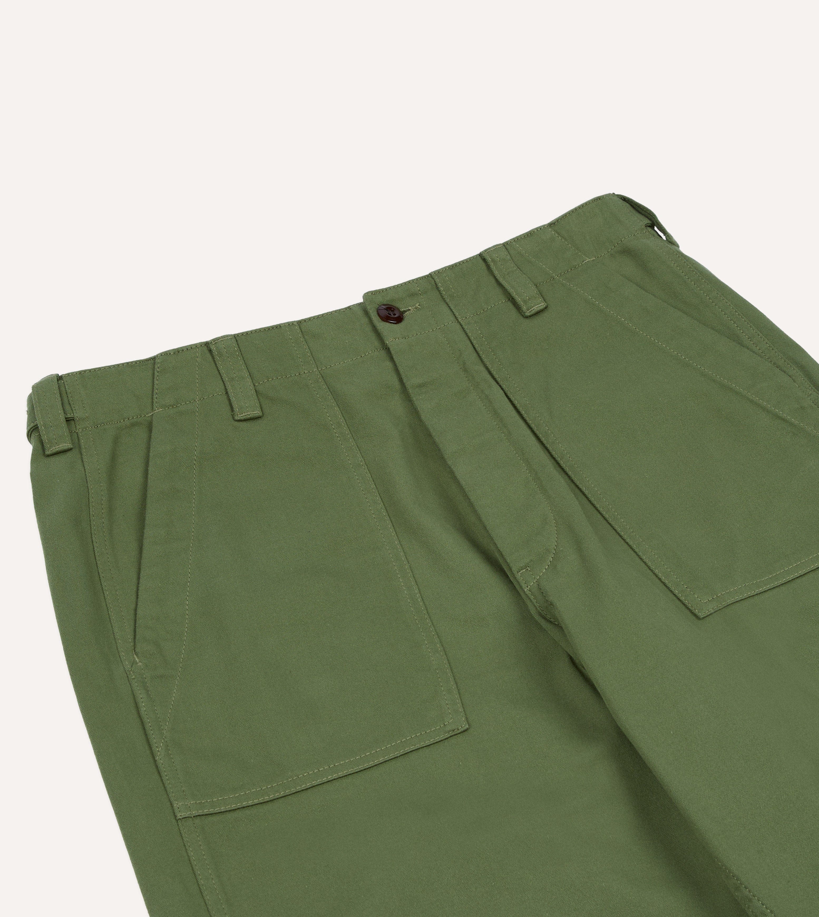 Light Green Cotton Fatigue Trouser - Image 5