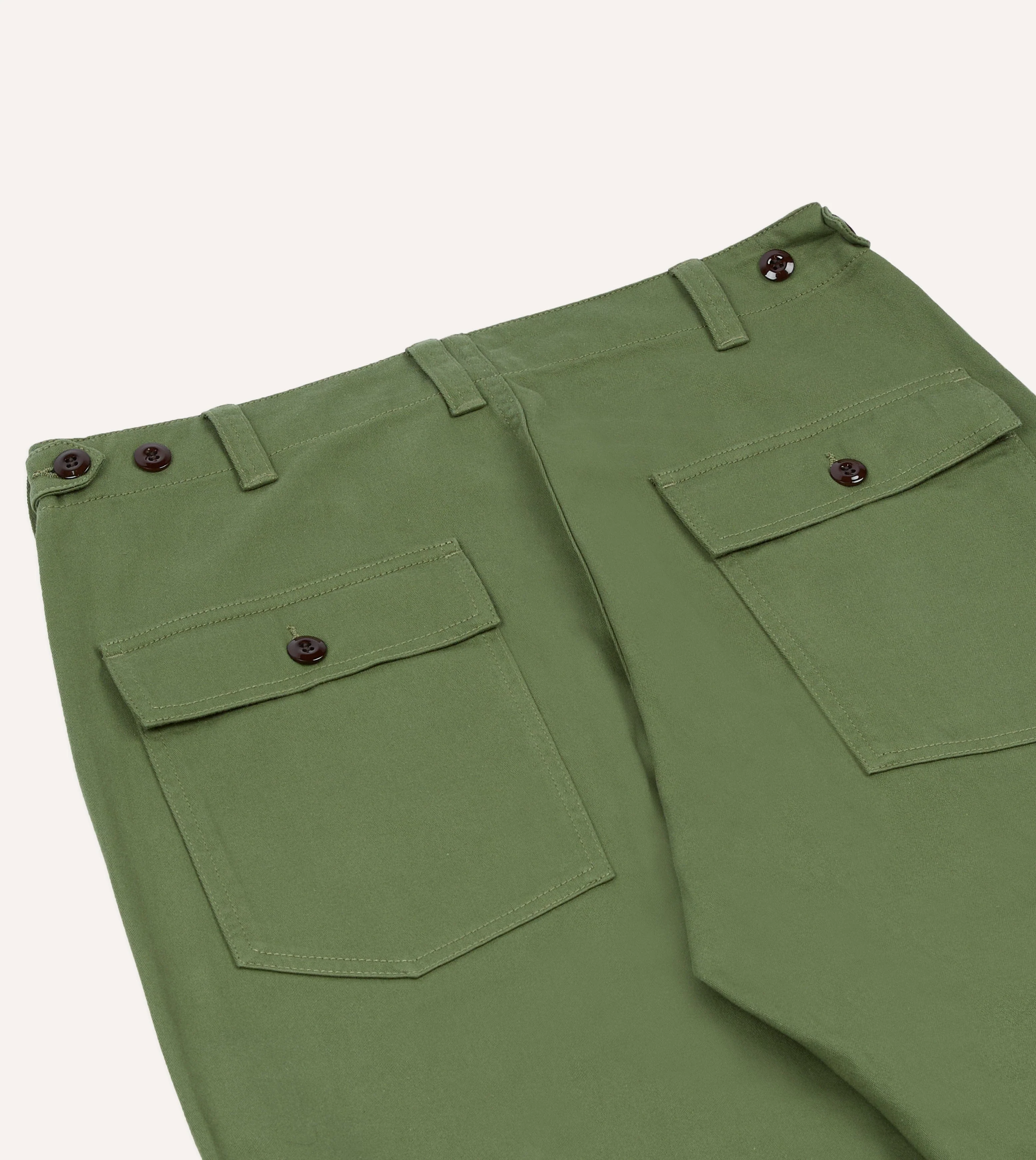Light Green Cotton Fatigue Trouser - Image 6