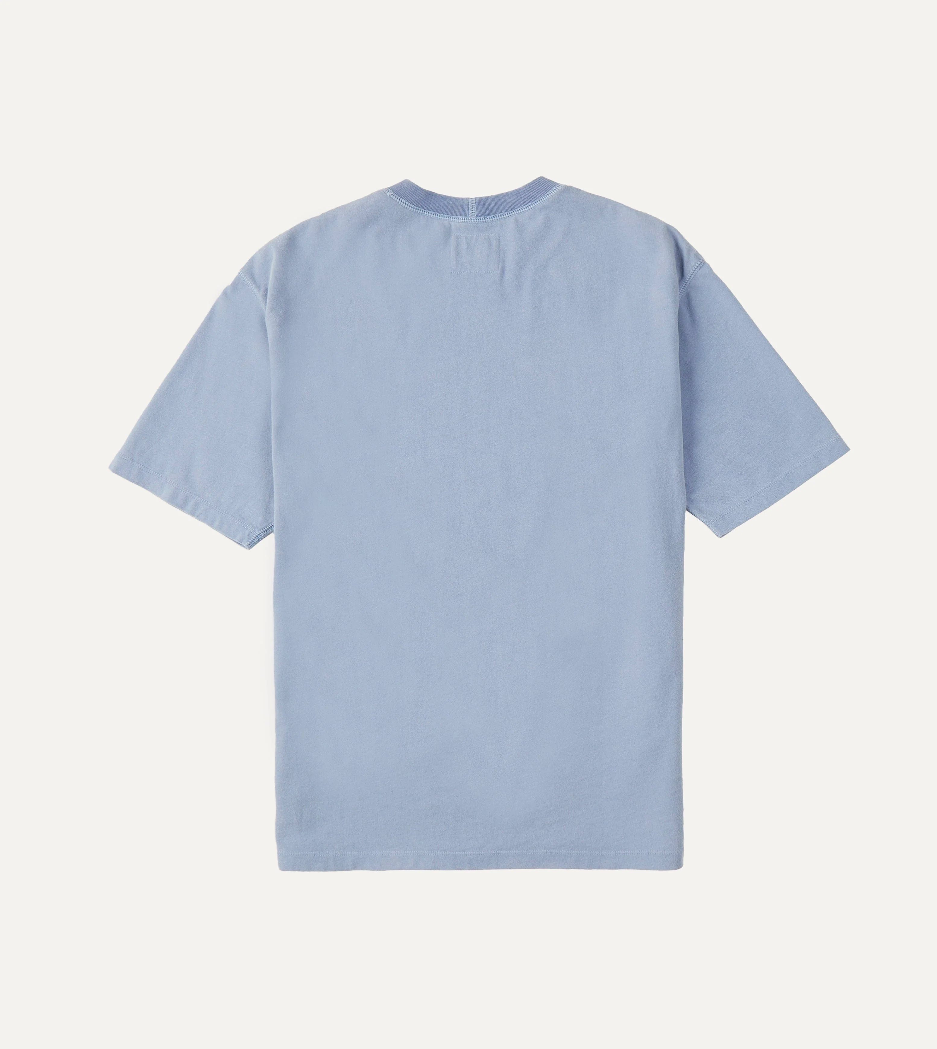 Light Indigo Cotton Crew Neck Hiking T-Shirt - Image 6