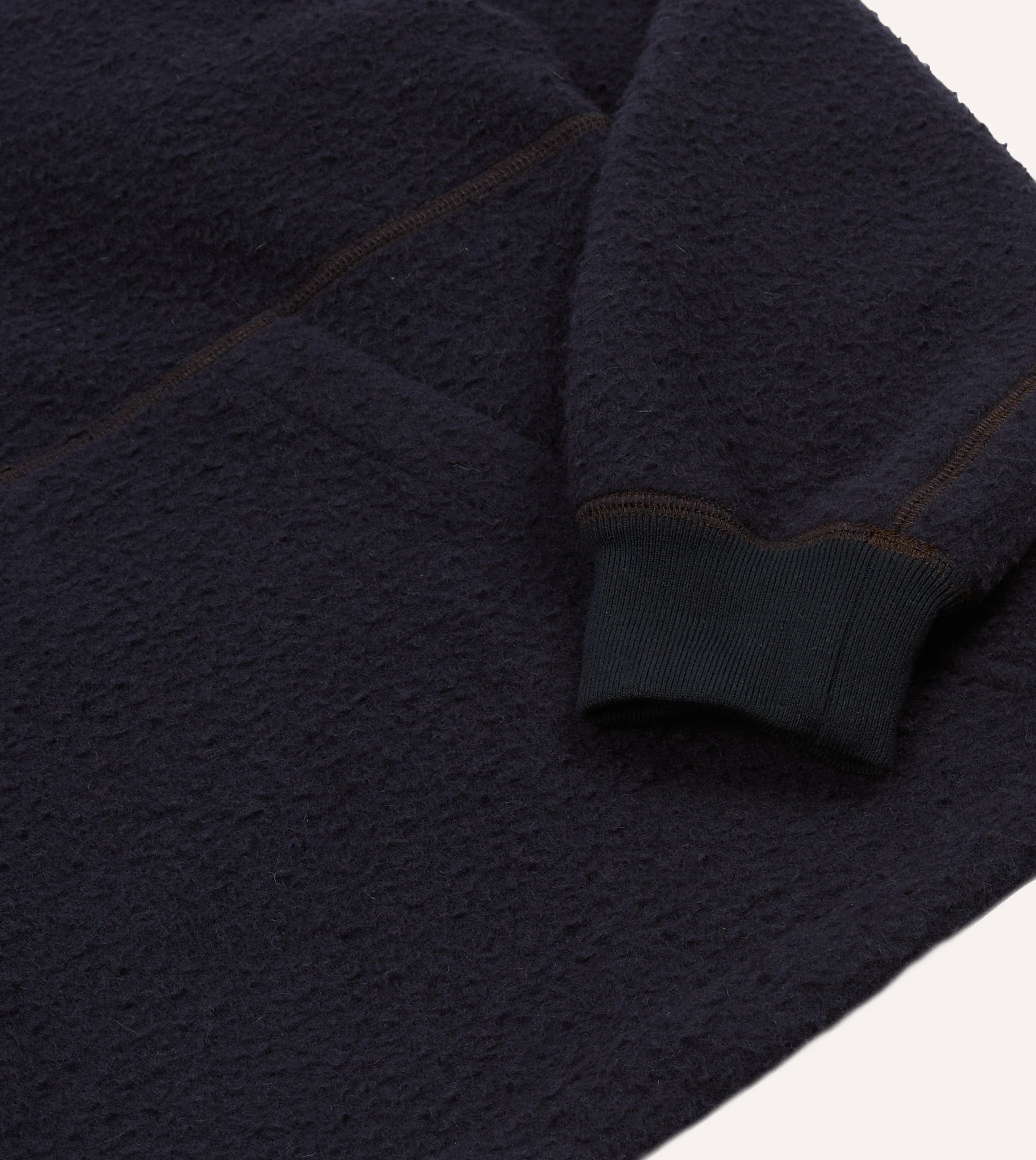 Navy Casentino Wool Half-Zip Pullover Fleece - Image 5