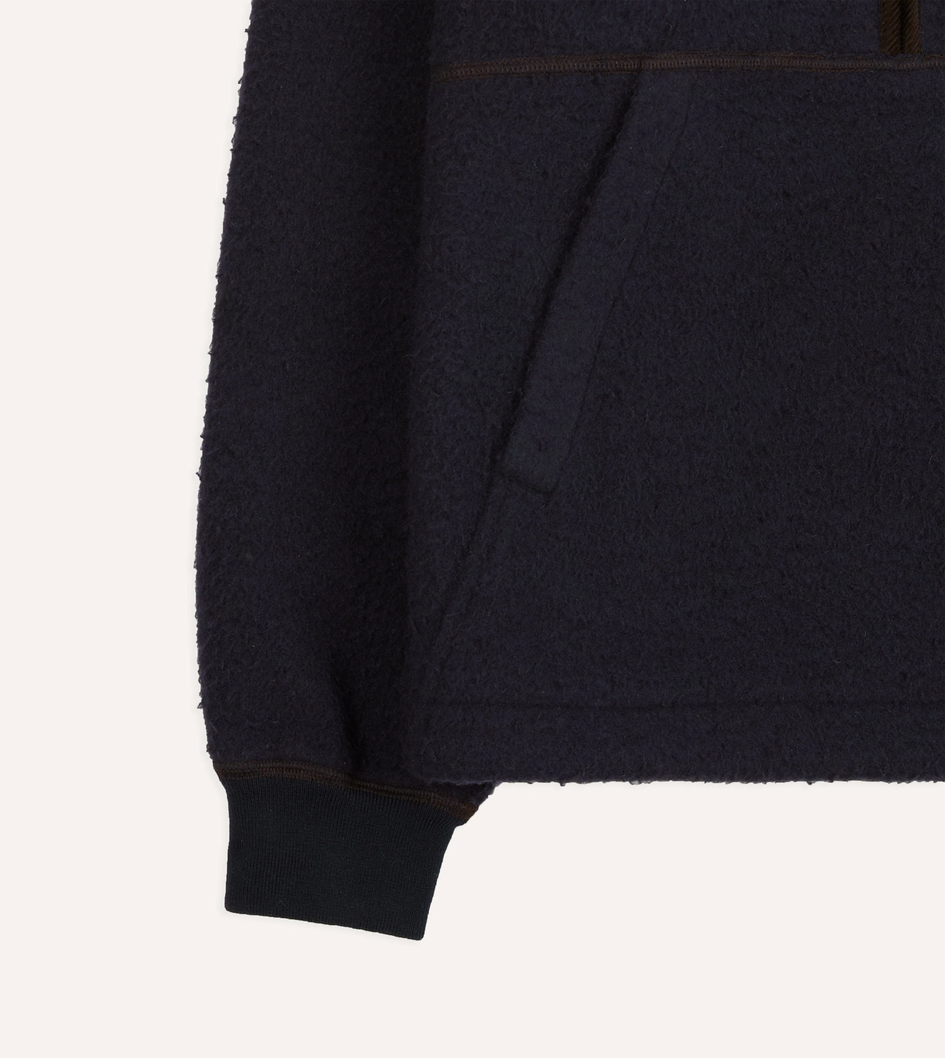 Navy Casentino Wool Half-Zip Pullover Fleece - Image 6