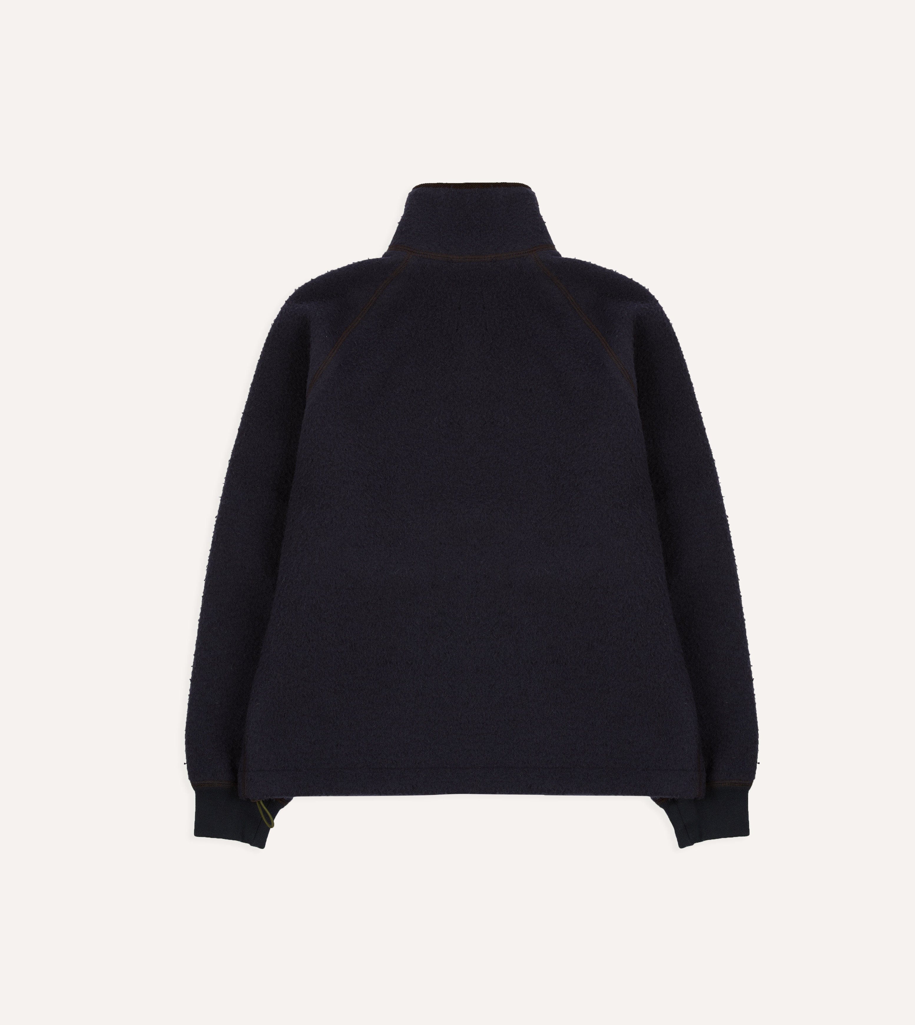 Navy Casentino Wool Half-Zip Pullover Fleece - Image 7