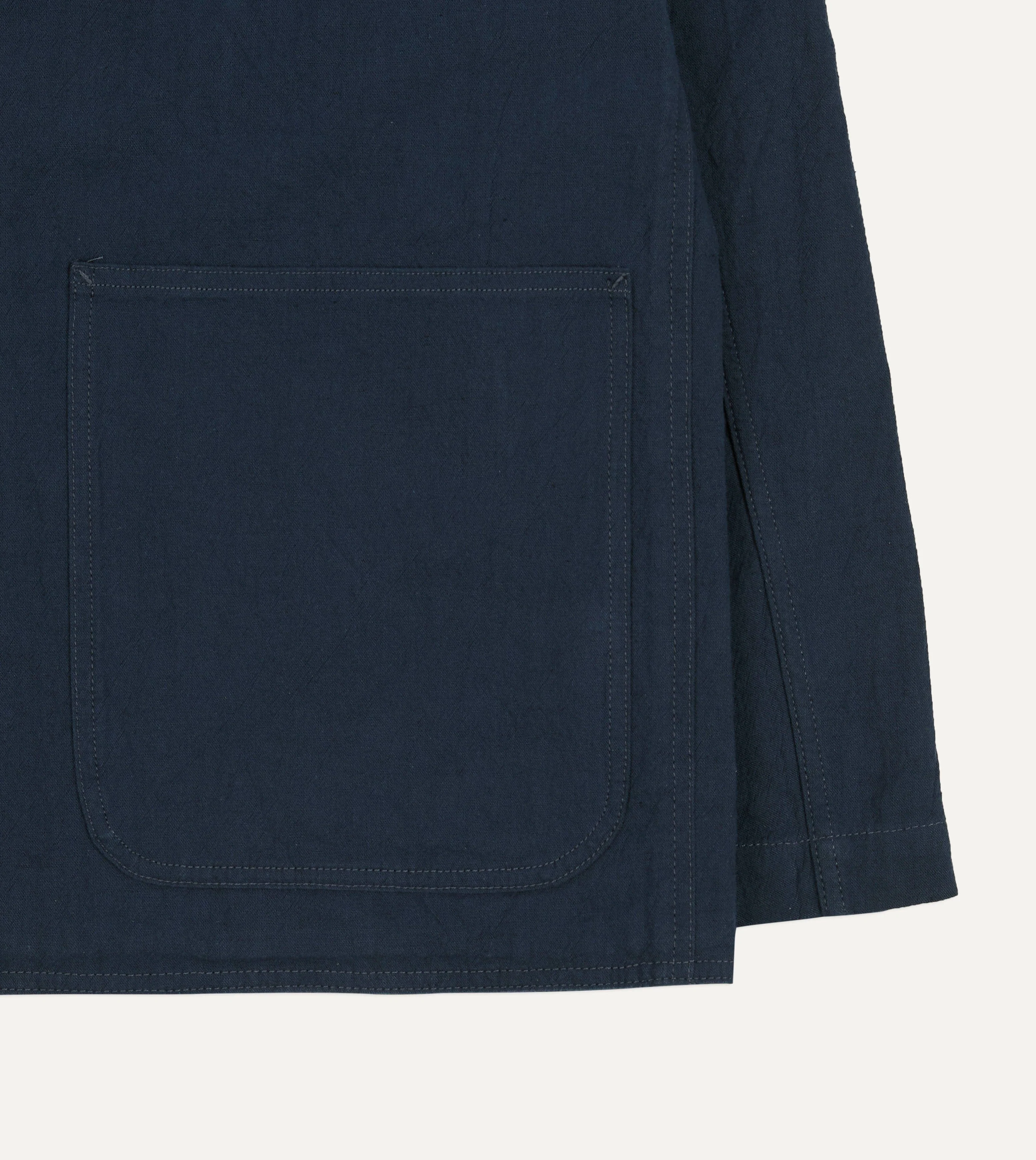 Navy Cotton-Linen Raglan Work Coat - Image 8