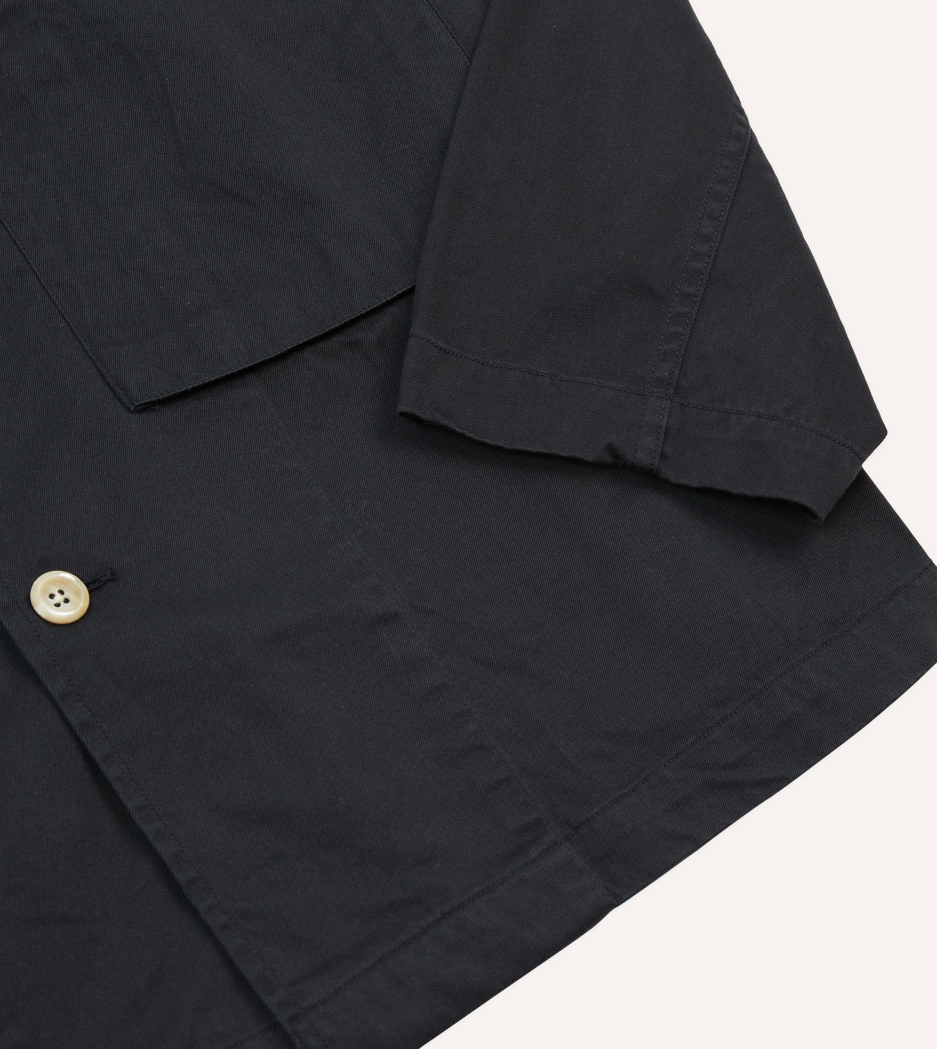 Navy Cotton Military Overshirt - Image 5