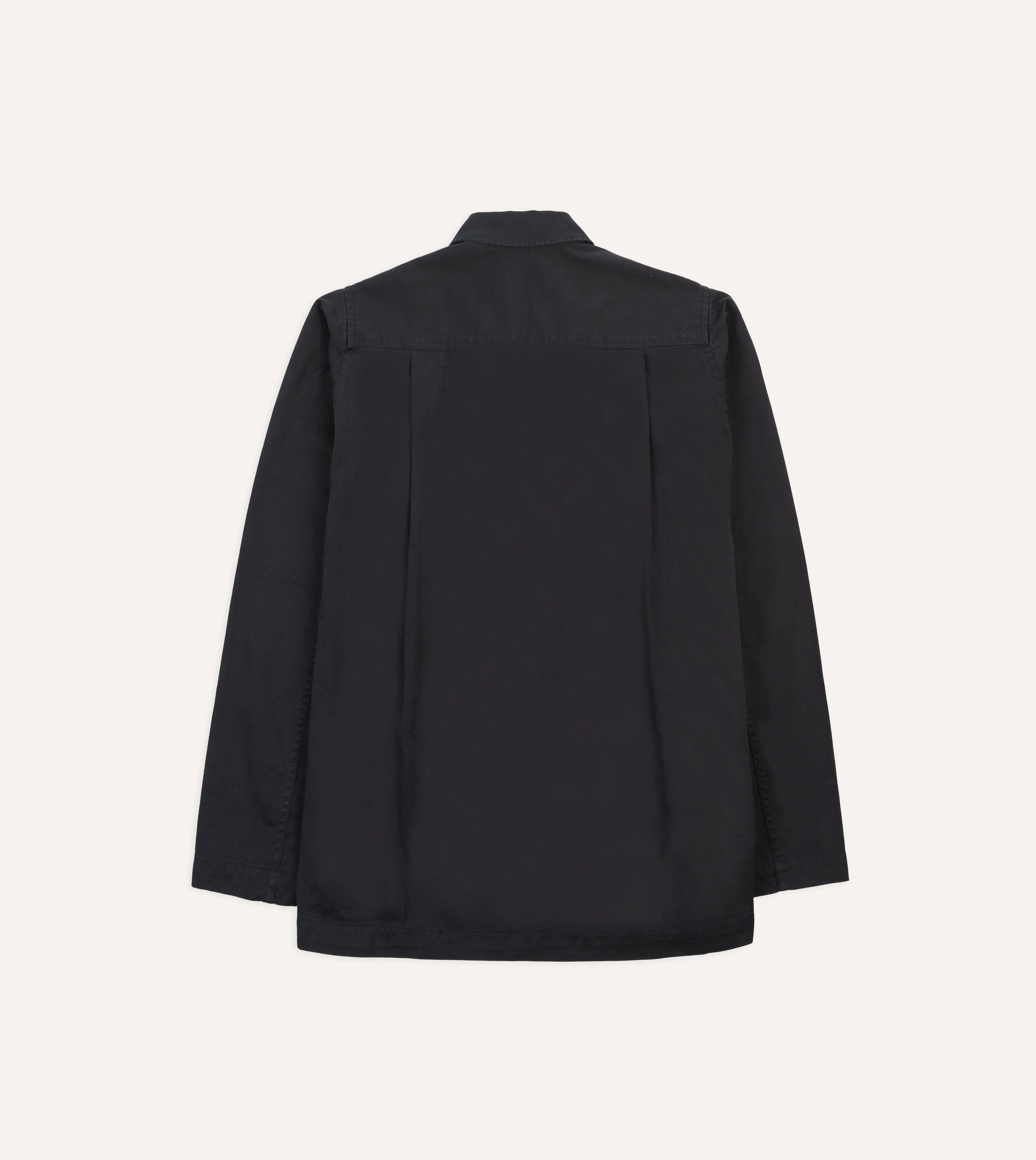 Navy Cotton Military Overshirt - Image 6