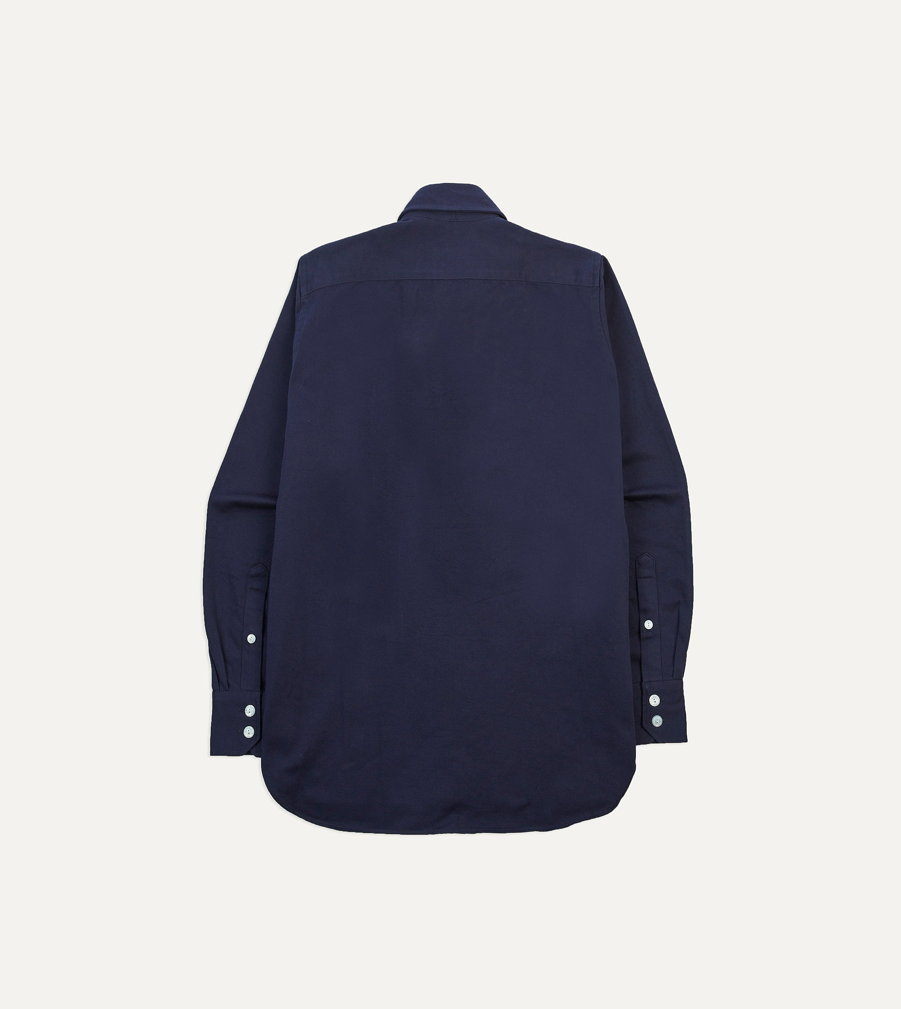 Navy Cotton Twill Two-Pocket Work Shirt - Image 6