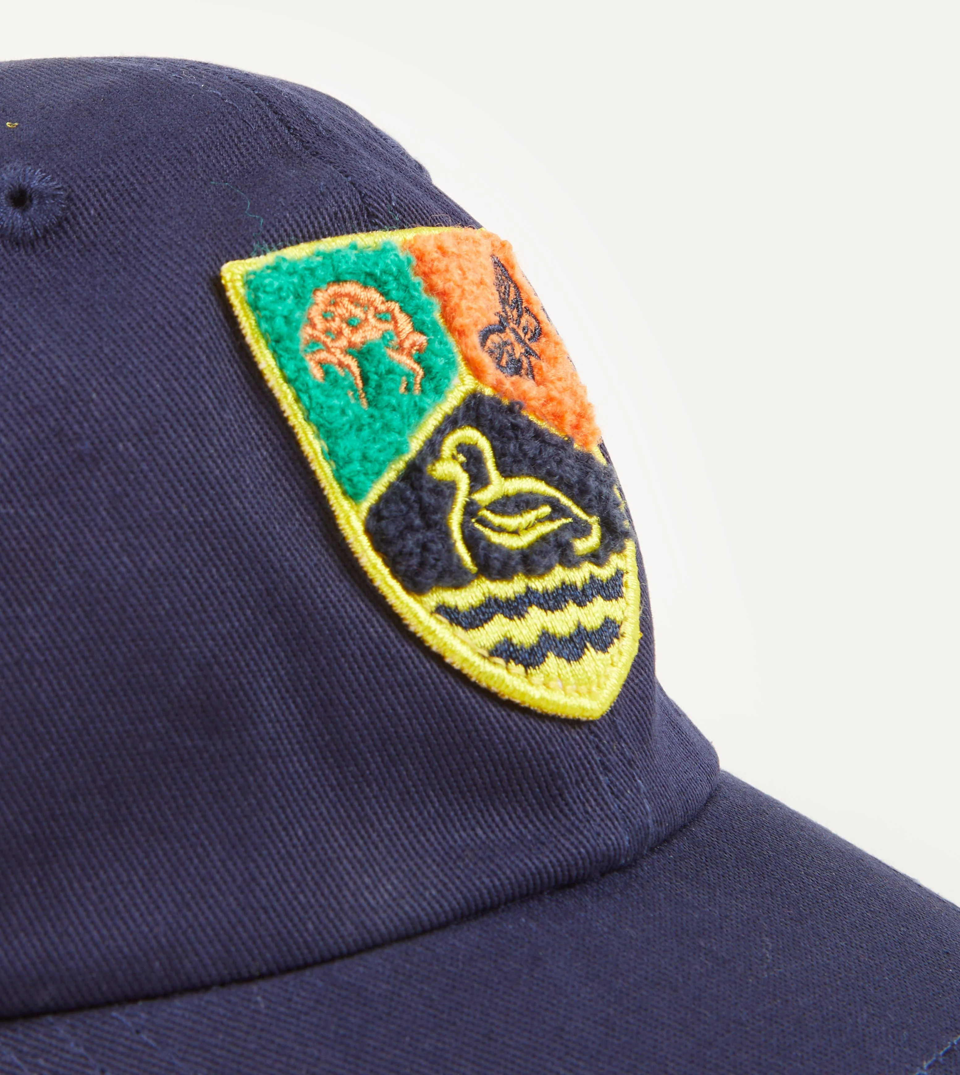 Navy Crest Emblem Cotton Twill Baseball Cap - Image 2