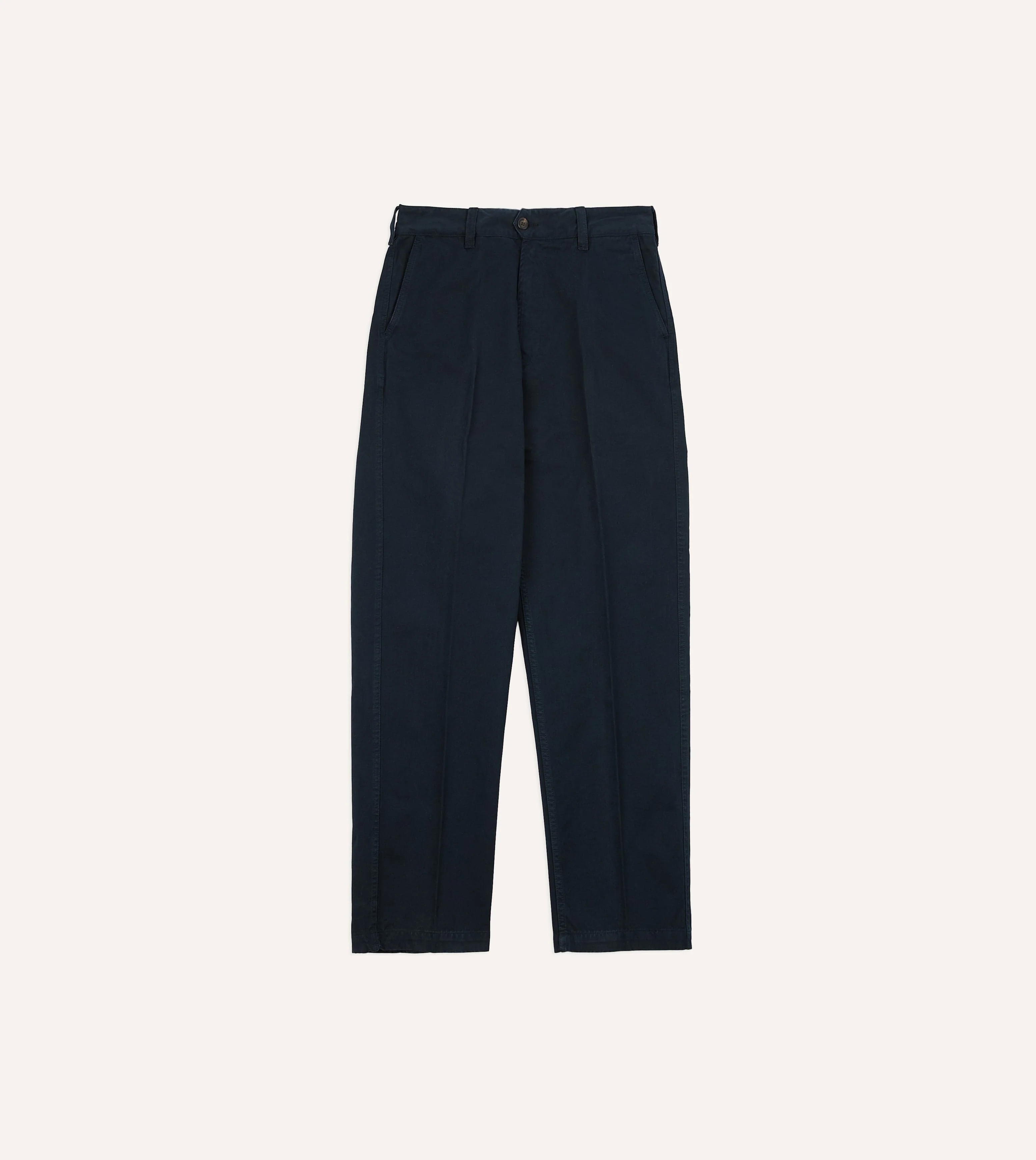 Navy Heavy Cotton Flat Front Chino - Image 3
