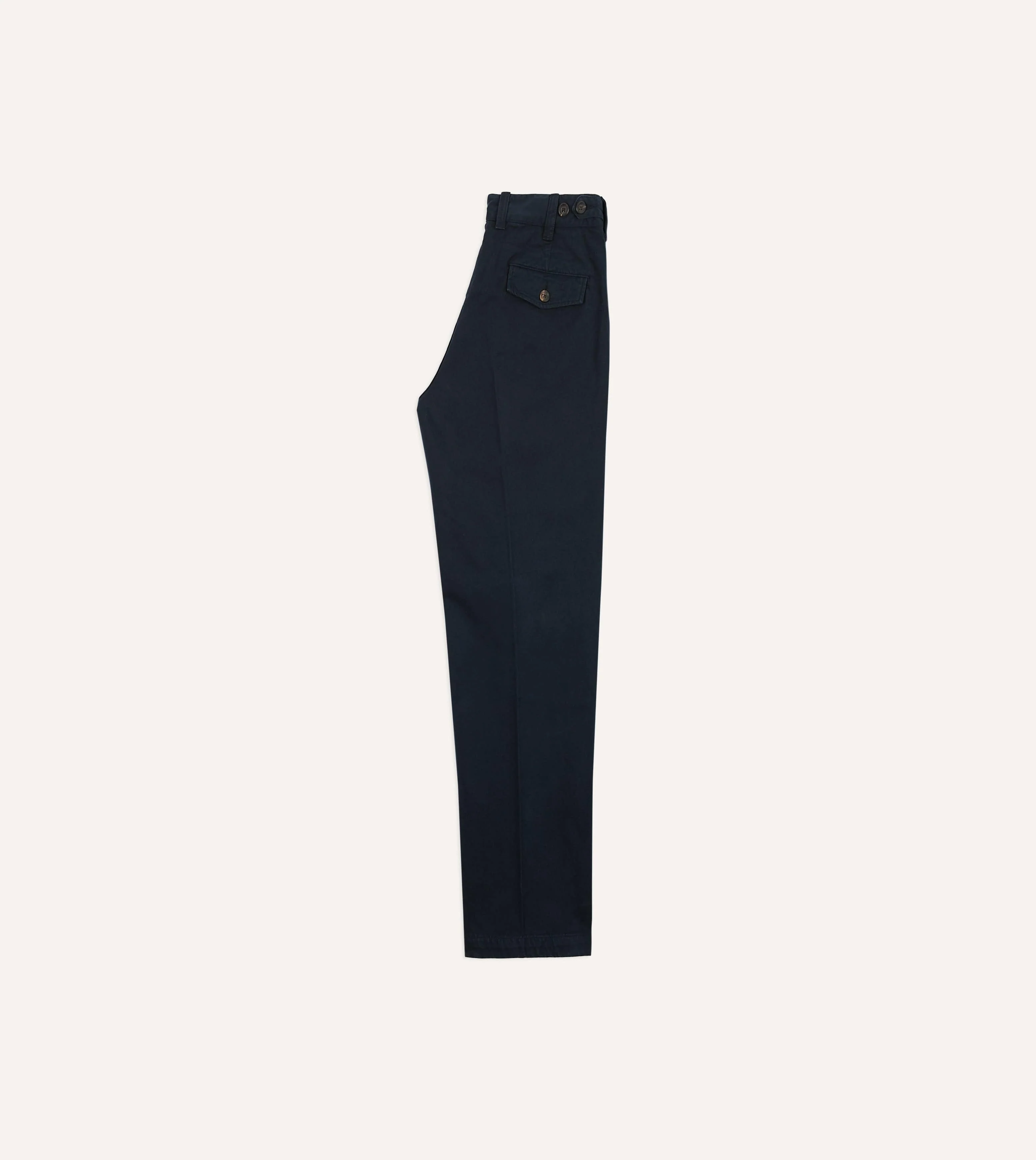 Navy Heavy Cotton Flat Front Chino - Image 6