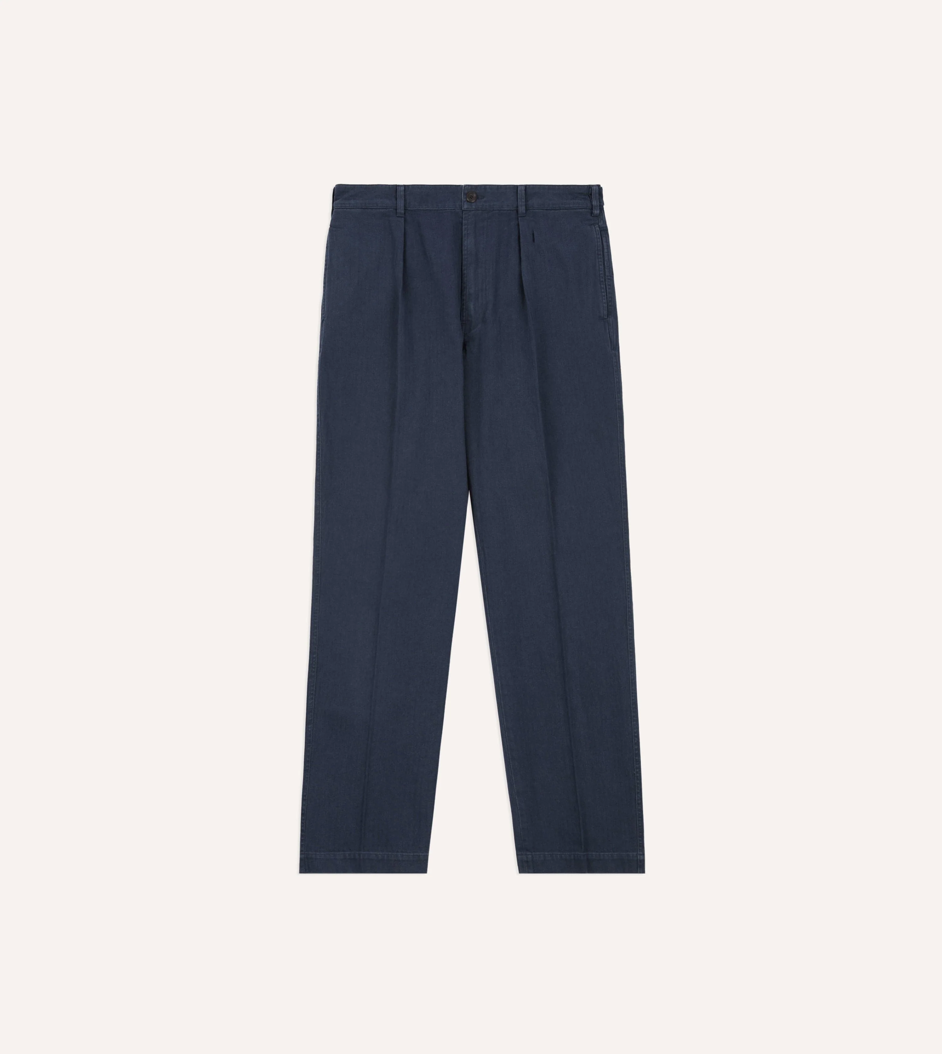 Navy Herringbone Twill Cotton Games Trouser - Image 4