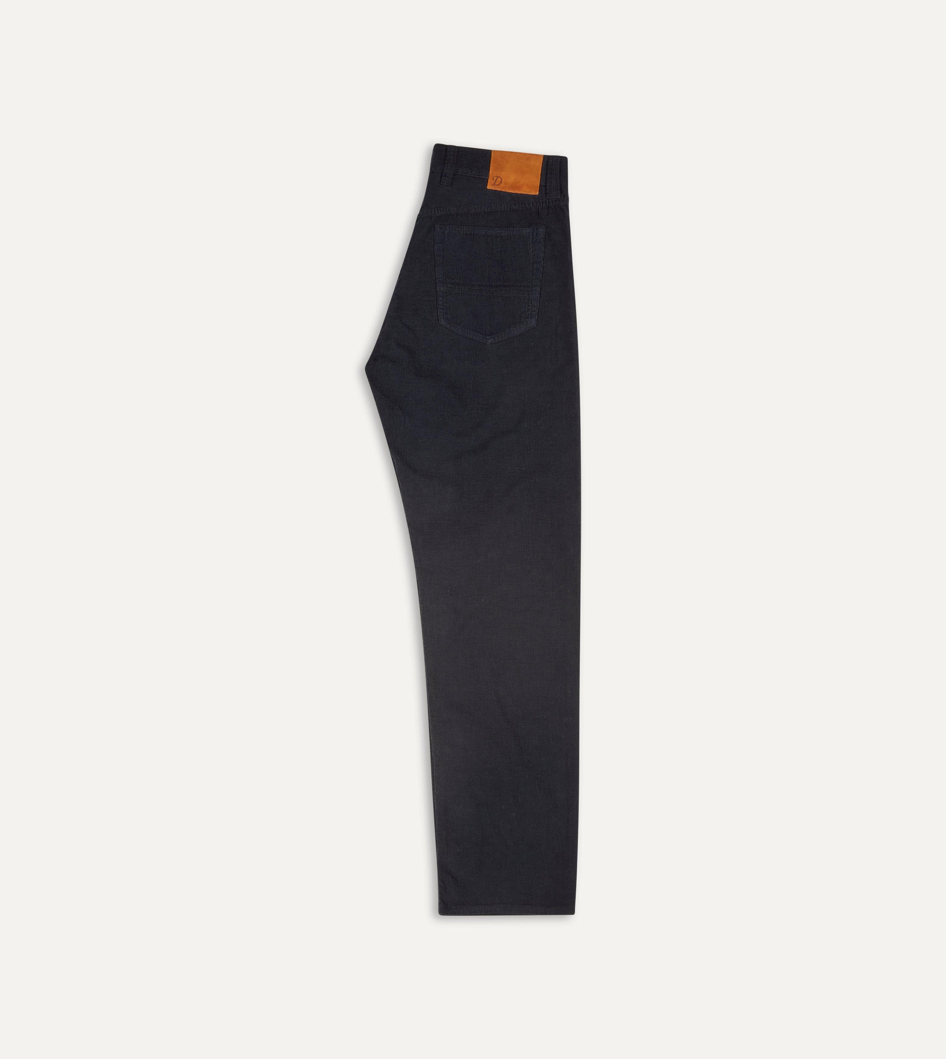 Navy Japanese Selvedge Needlecord Five-Pocket Trousers - Image 6